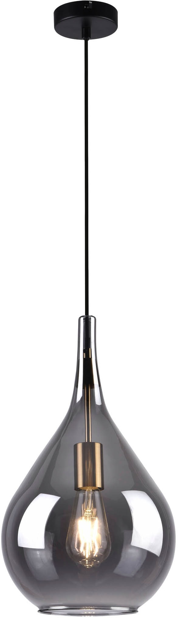 näve Pendelleuchte »Gota« E27 1 Stk. Rauchglas D: 25cm, exkl. 1x E27, H: 15 günstig online kaufen