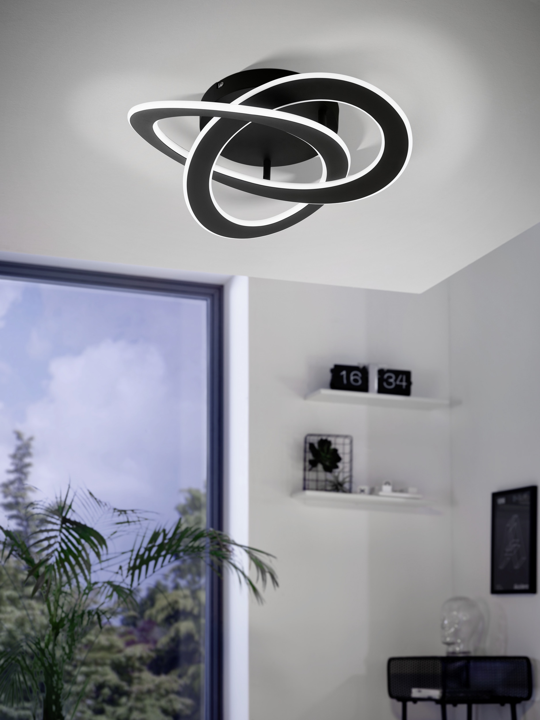 EGLO LED Deckenleuchte »ROLIMARE Deckenlampe - Alu - LED - 35W - IP20« LED-Modul 1 Stk. Neutralweiß Wohnzimmerlampe, Küchenlampe, Flurlampe, L42 x B40 x H13 cm