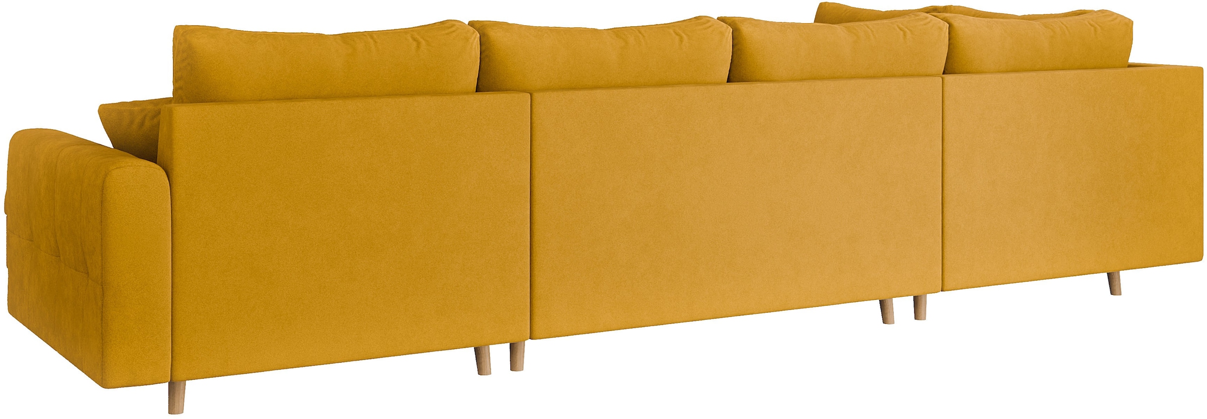 Home affaire Wohnlandschaft »CHARRE U-Form mit Ottomane, Maße B/T/H: 310/161/81 cm«, feine Steppung, lose Rücken- und Zierkissen, auch in Cord und Bouclé