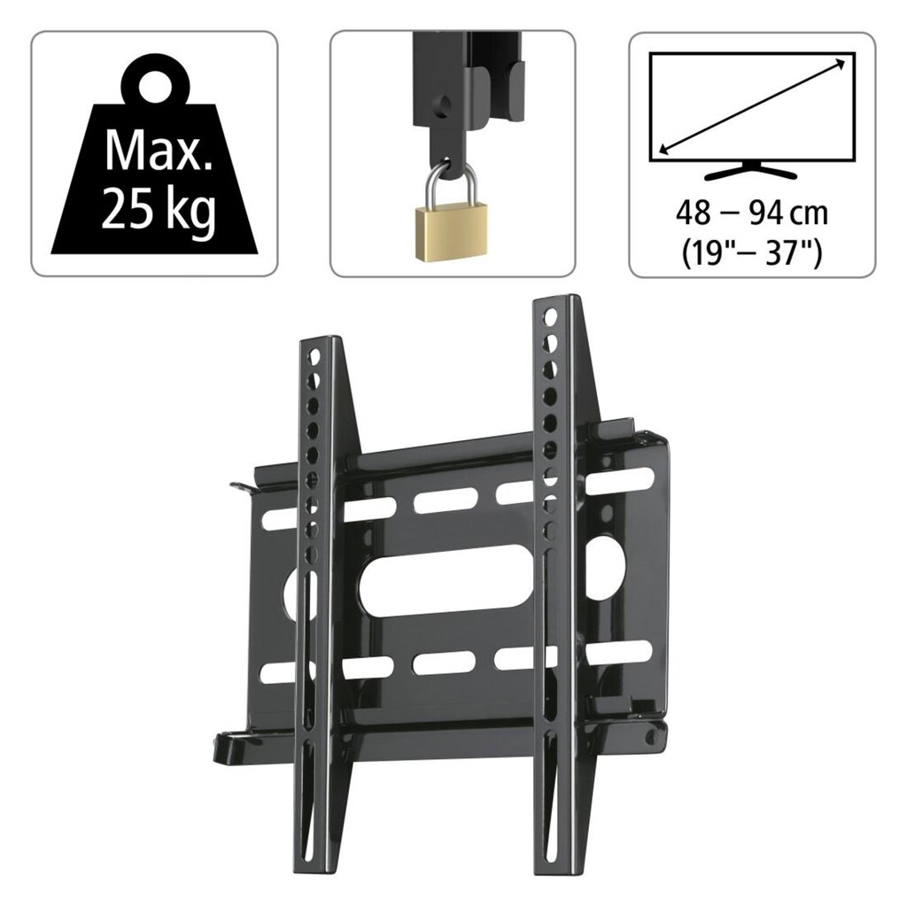 Hama TV-Wandhalterung »TV Wandhalter, Fernsehhalterung, flach, 48 - 94 cm (19" - 37"), 32"«