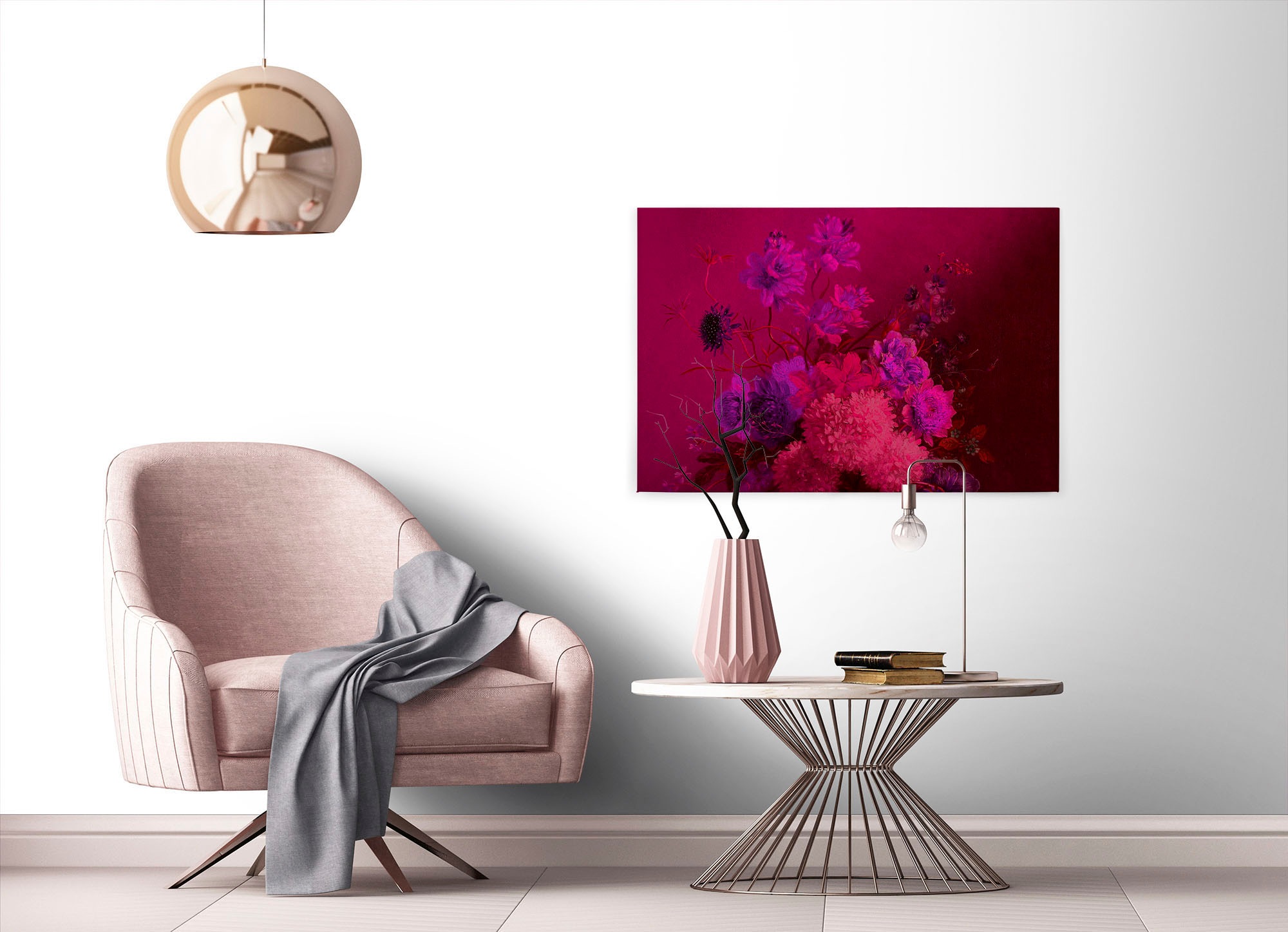 A.S. Création Leinwandbild »bouquet vibrant«, Kunst-Blumen-Kinder, (1 St.), Keilrahmen Bild Blumen-Strauß Floral Leinwand-Bild Wohnzimmer modern