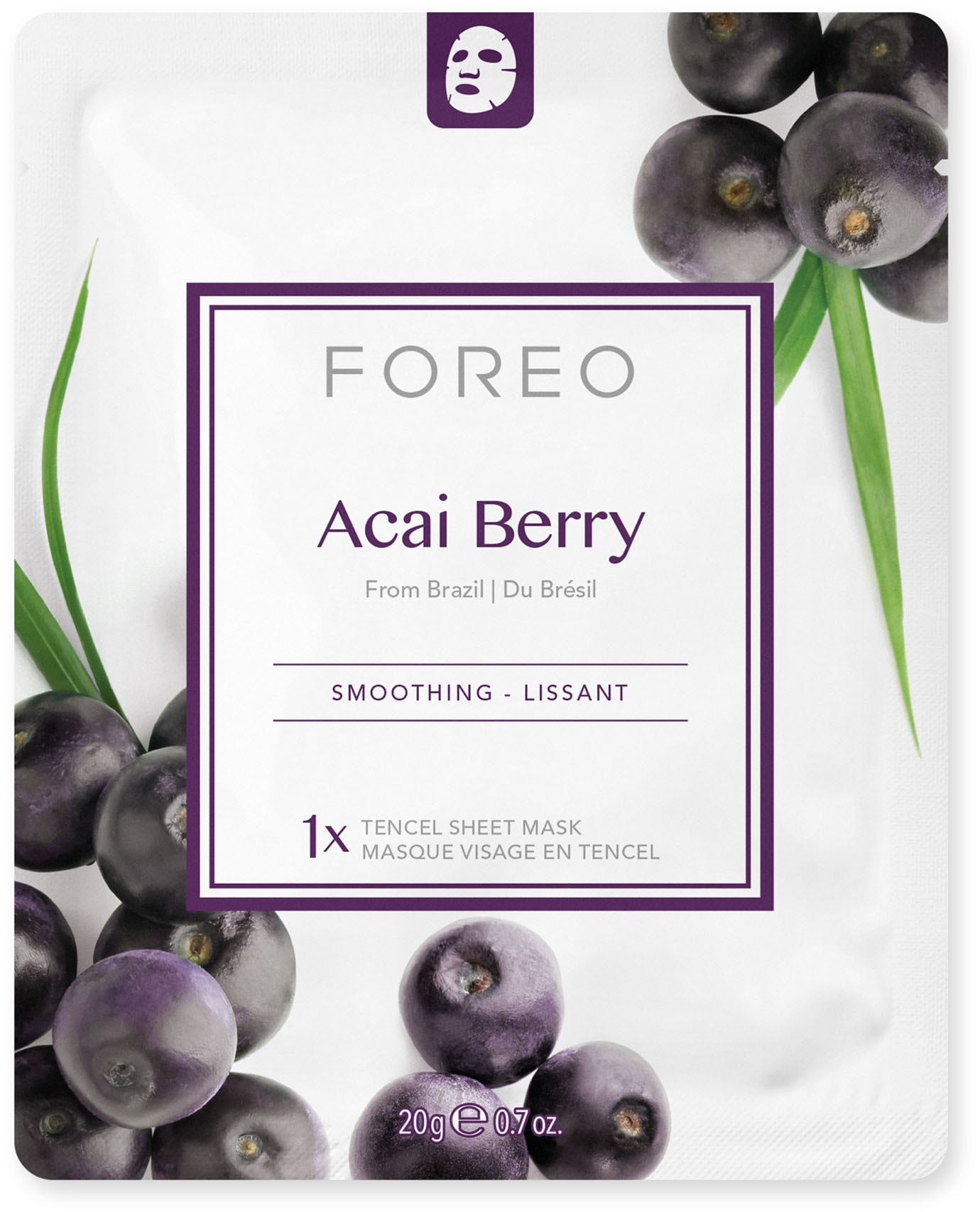 Bild von FOREO Gesichtsmaske »Farm To Face Collection Sheet Masks Acai Berry«, (3 tlg.)