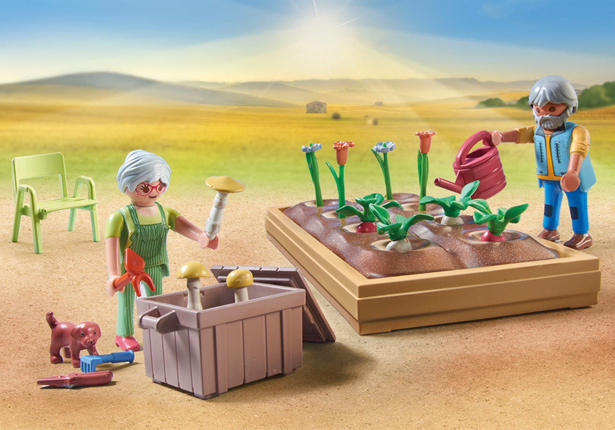 Playmobil® Konstruktions-Spielset »Idyllischer Gemüsegarten bei den Großeltern (71443), Country«, (69 St.), teilweise aus recyceltem Material; Made in Europe