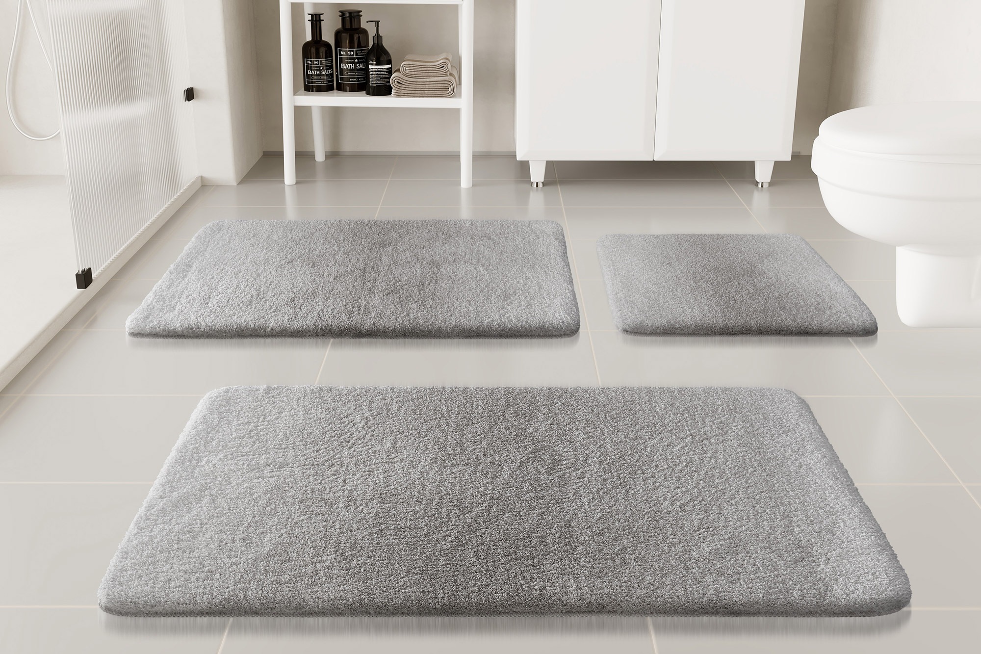 my home Badematte »Utta«, rutschhemmend beschichtet, schnell trocknend, Badteppich, getuftet, mit modernem Farbverlauf, flauschig, hochflor