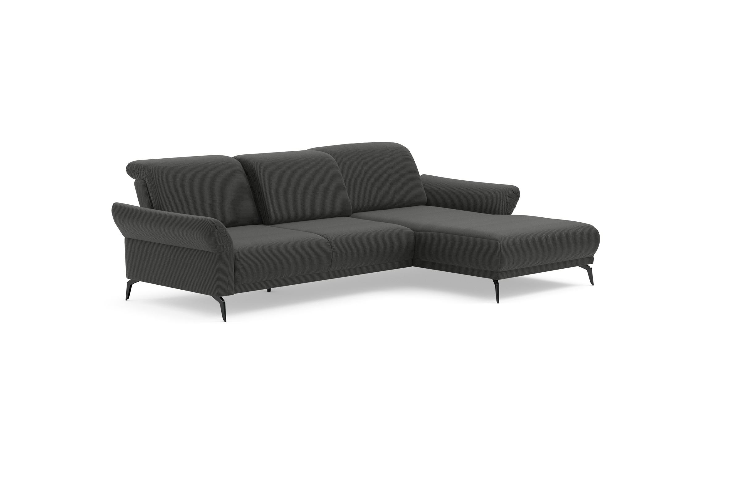 INOSIGN Ecksofa »Coco L-Form«, Sitztiefen-, Arm- und Kopfteilverstellung, Cord-Bezug, Fußhöhe 15 cm
