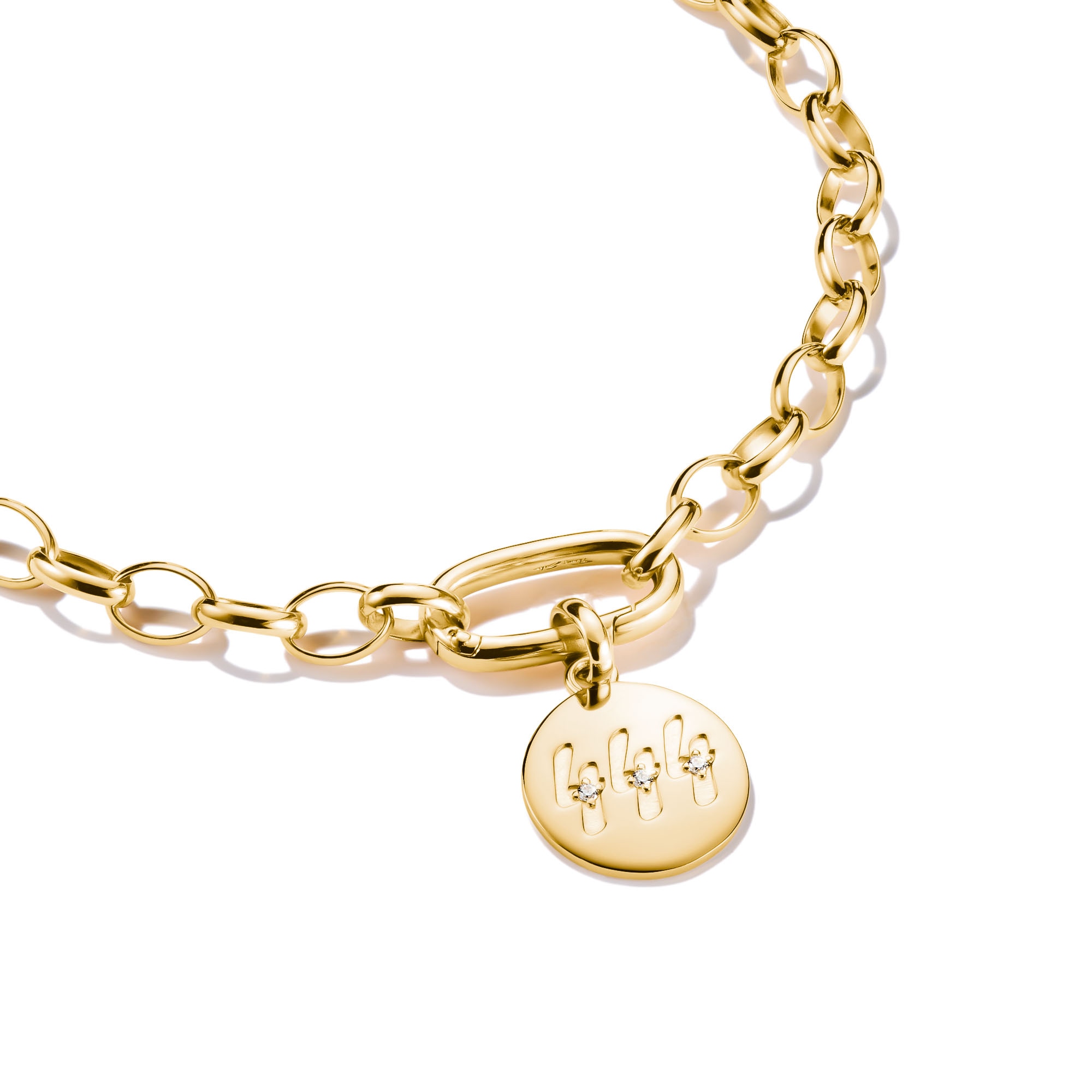 THOMAS SABO Charm-Einhänger »Charm Angel Number 444 vergoldet - Connect, CC1251-414-14«, mit Zirkonia (synth.)