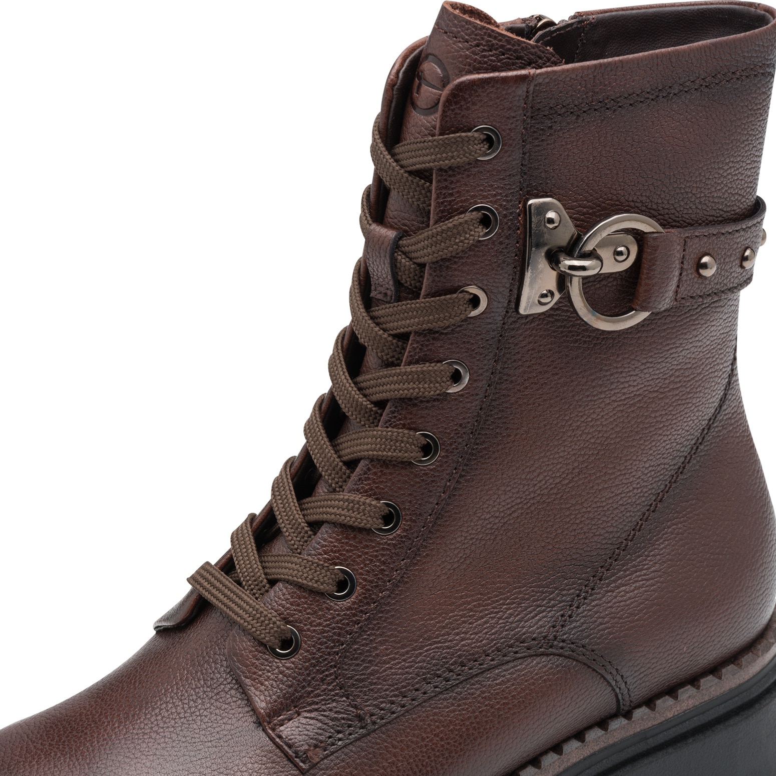 Tamaris Schnürstiefelette  , Blockabsatz, Schnürboots mit nietenbesetzem Zierriegel