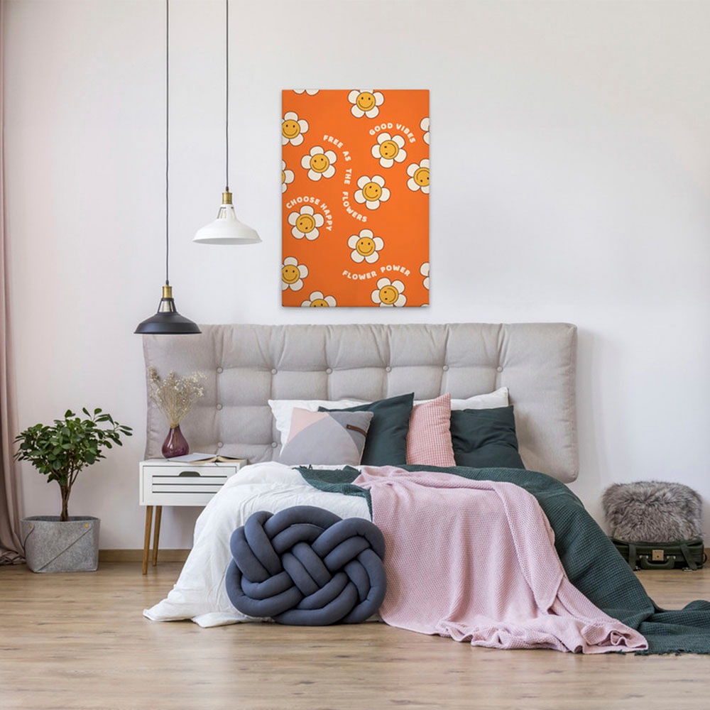 A.S. Création Leinwandbild »Flower Power4 - Wandbild Orange Gelb Keilrahmen günstig online kaufen