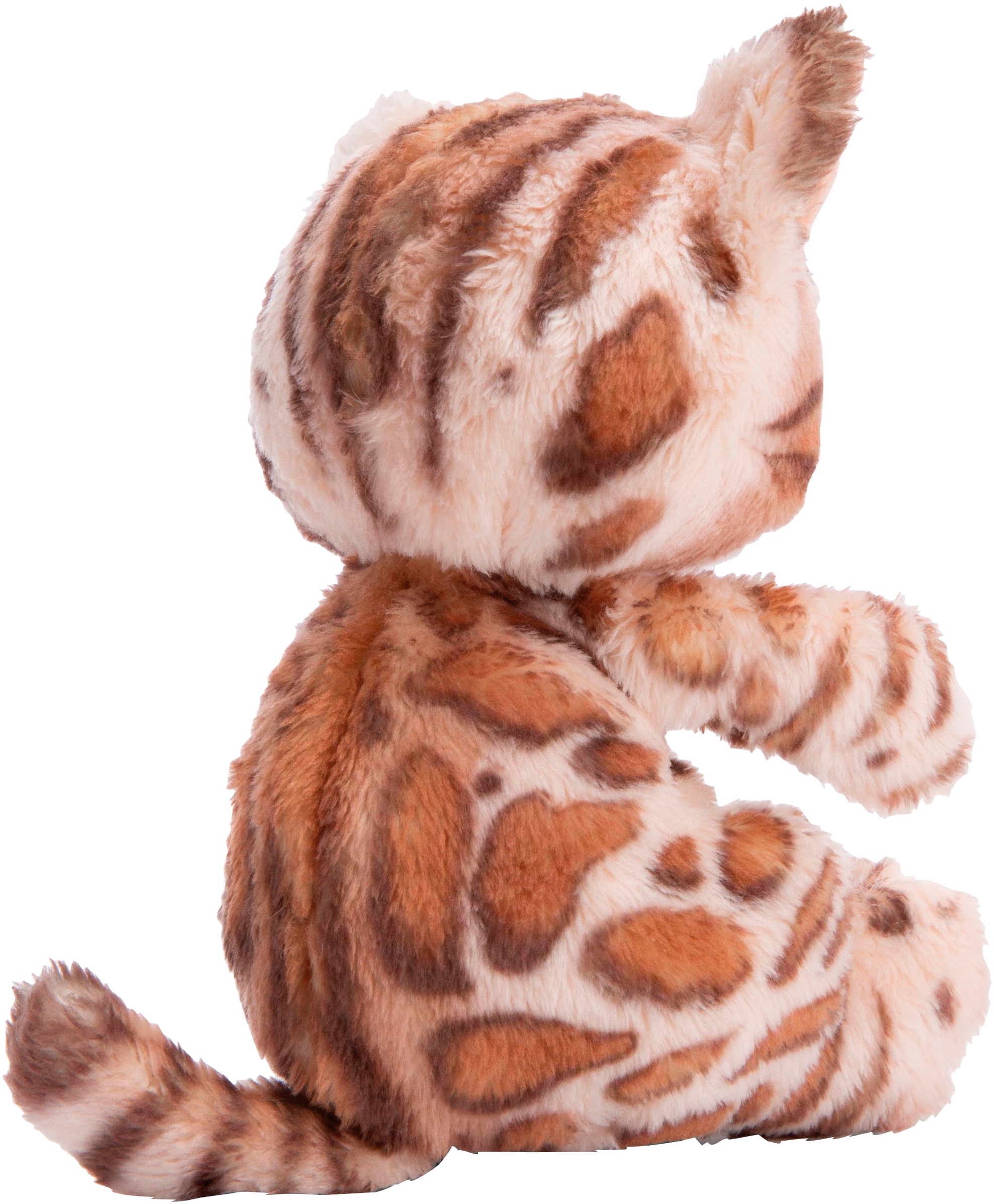 Nici Kuscheltier »Sleeping Pets, Katze Bengal, 12 cm«, im Körbchen, enthält recyceltes Material (Global Recycled Standard)