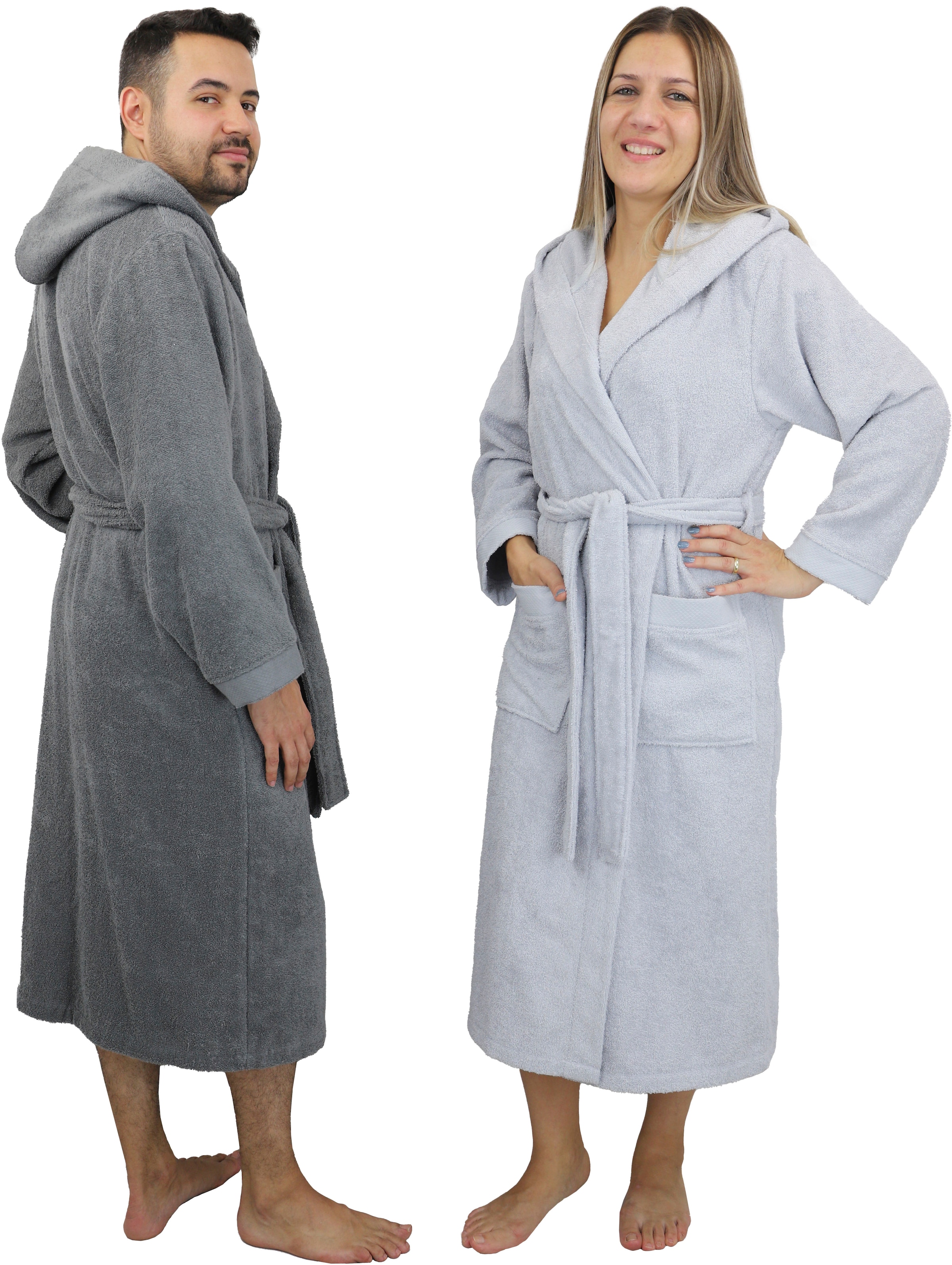 OTTO home Unisex-Bademantel »Tailles, ideal für Sauna & Spa, Hotelbademantel, Morgenmantel« 1 Stk. langer Bademantel für Damen und Herren, 100% Baumwolle, XS-3XL