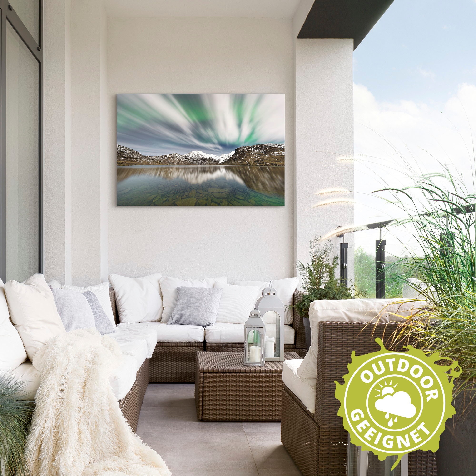 Artland Wandbild »Polarlicht über einer Bergkette«, Berge & Alpenbilder, (1 St.), als Alubild, Leinwandbild, Wandaufkleber oder Poster in versch. Größen