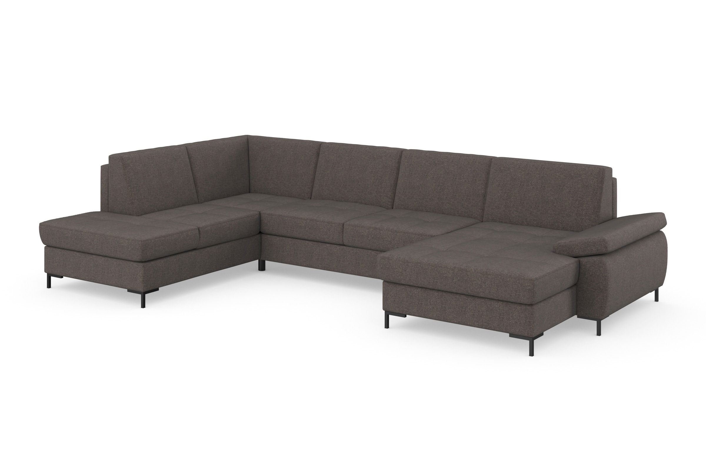 DOMO collection Wohnlandschaft »Capelo, komfortabel, klare Linien zeichnen dieses Design aus, U-Form«, mit Armteilverstellung, wahlweise mit Bettfunktion, Federkern