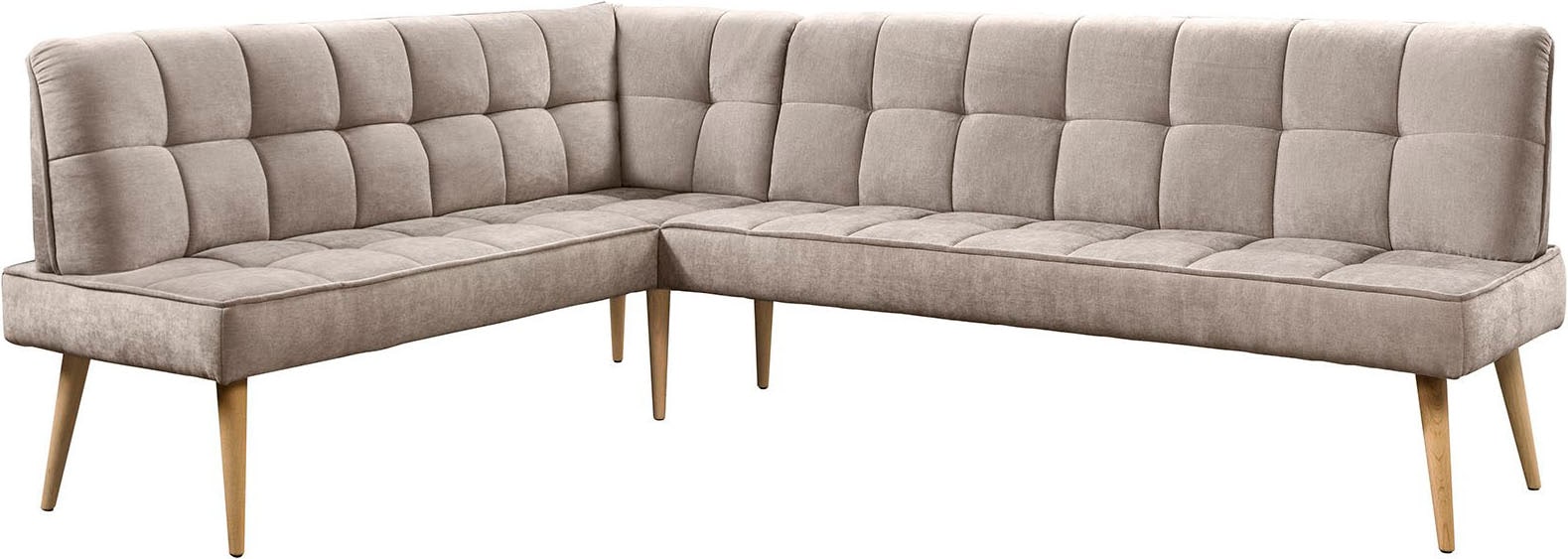 exxpo - sofa fashion Eckbank »Latte« moderne Sitz- und Rückensteppung, bequem und elegant, hoher Holzfuß