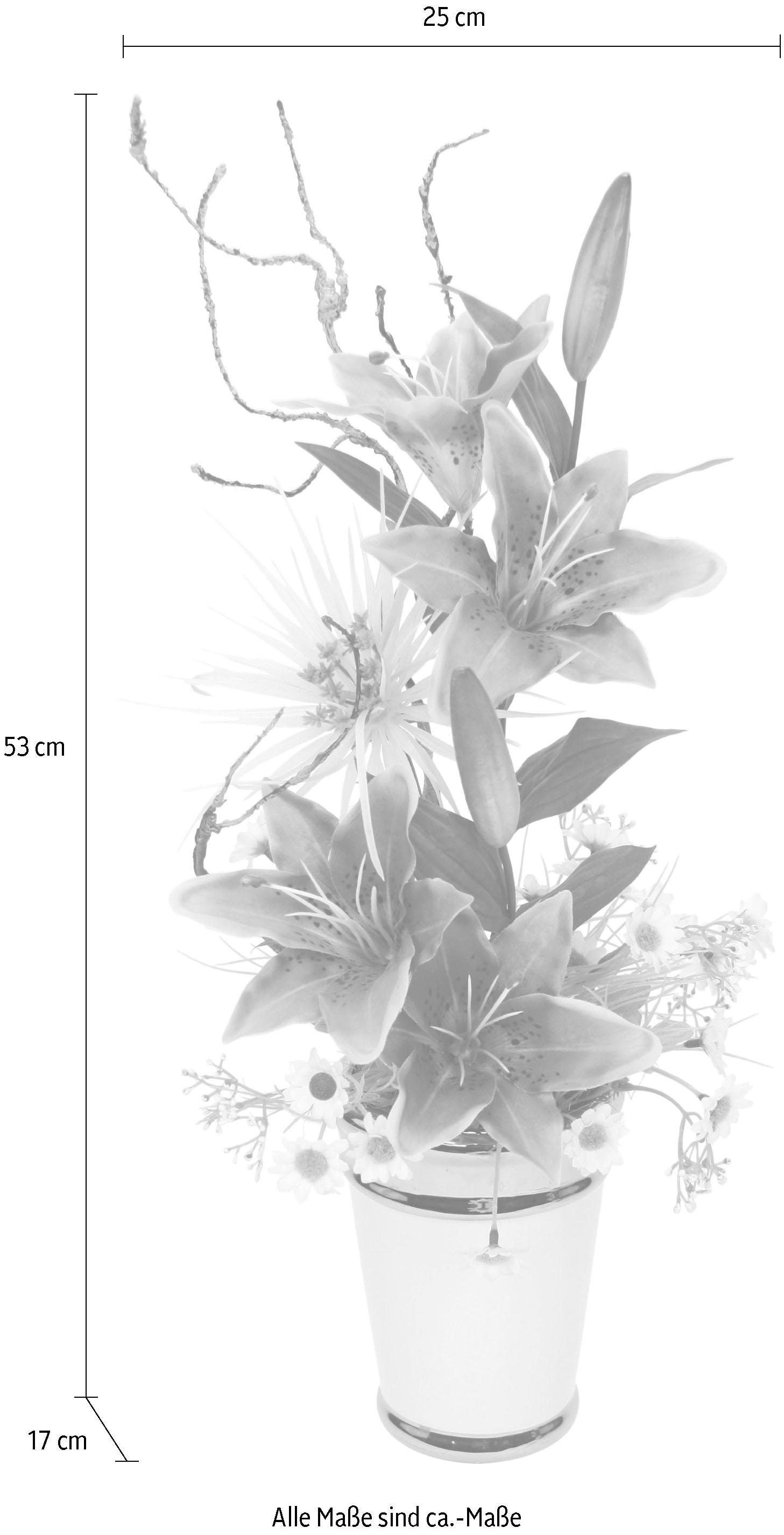 I.GE.A. Kunstpflanze »Arrangement Lilien in Topf«