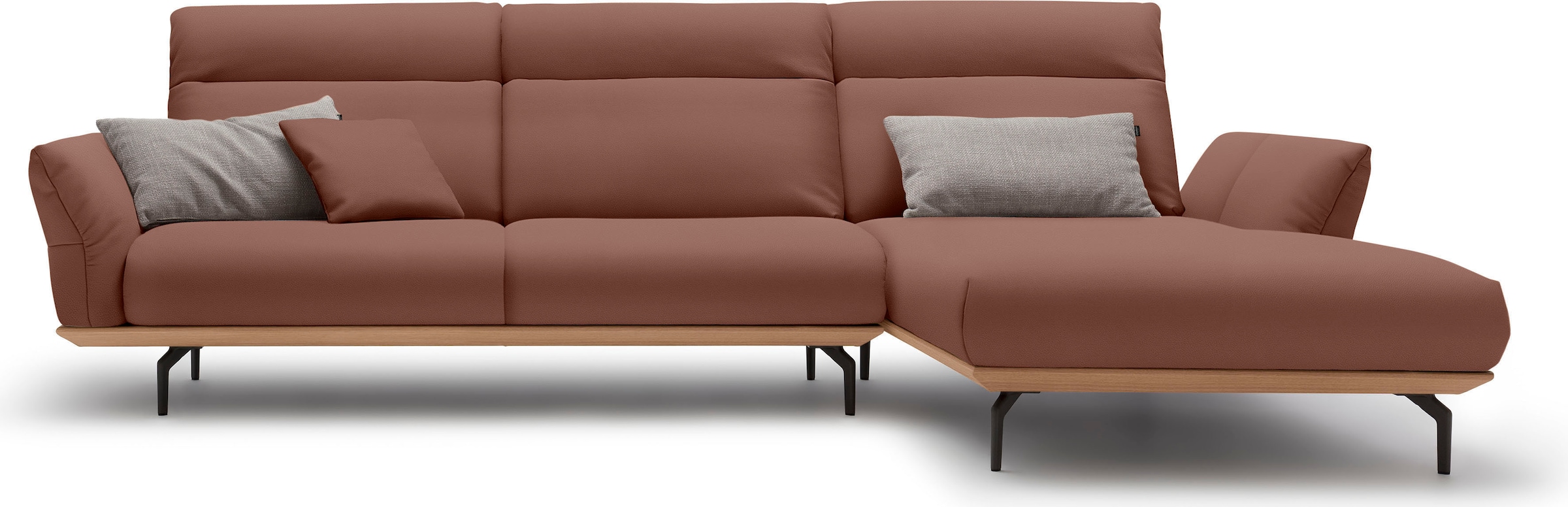Creation BY ROLF BENZ Ecksofa »CR.460«, Sockel in Eiche, Winkelfüße in Umbr günstig online kaufen