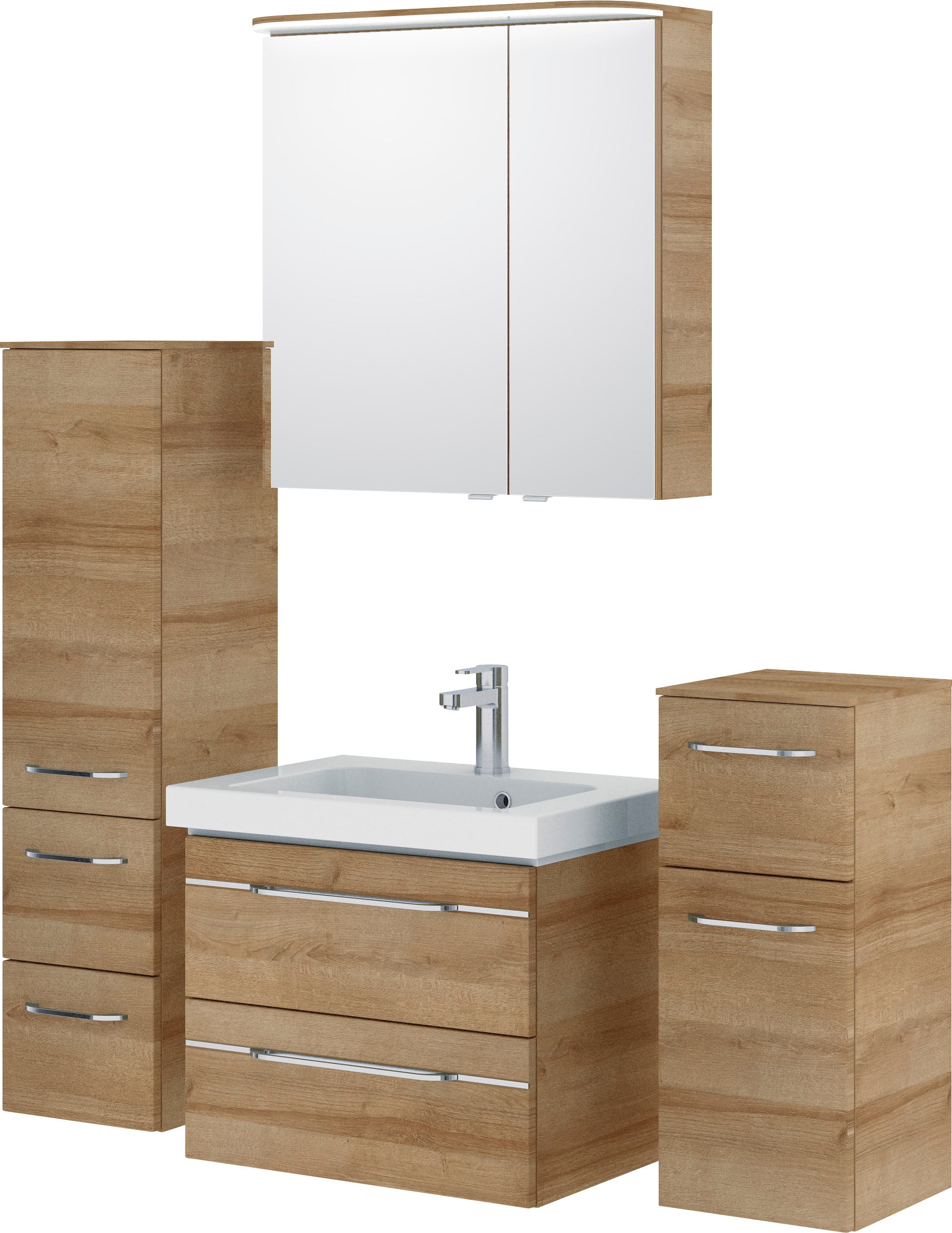 Saphir Badmöbel-Set »Balto Sprint 4-teilig, Mineralmarmor-Waschtisch mit LE günstig online kaufen