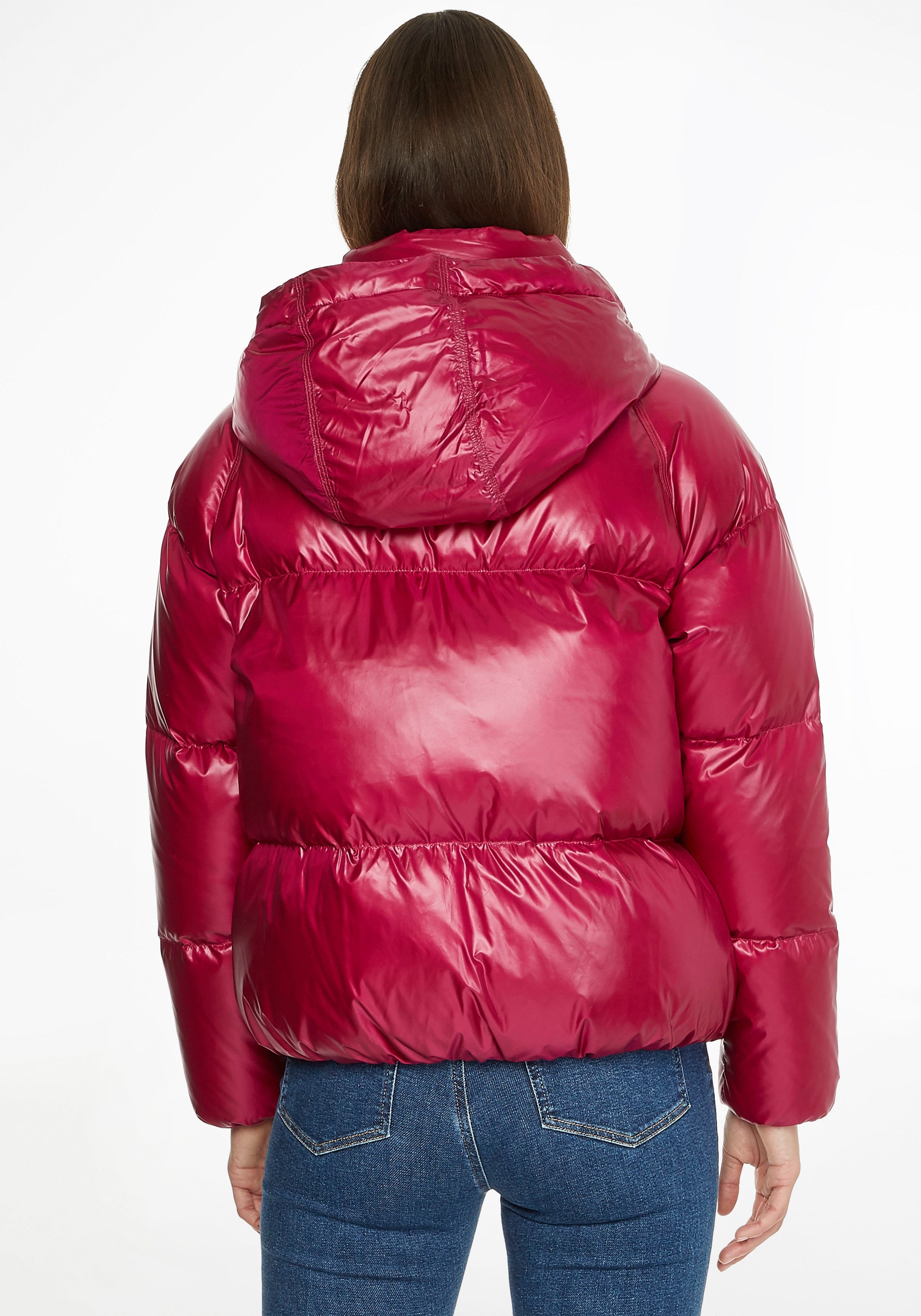 Tommy Hilfiger Steppjacke »POP COLOUR DOWN JACKET«, mit Kapuze, mit Stehkragen