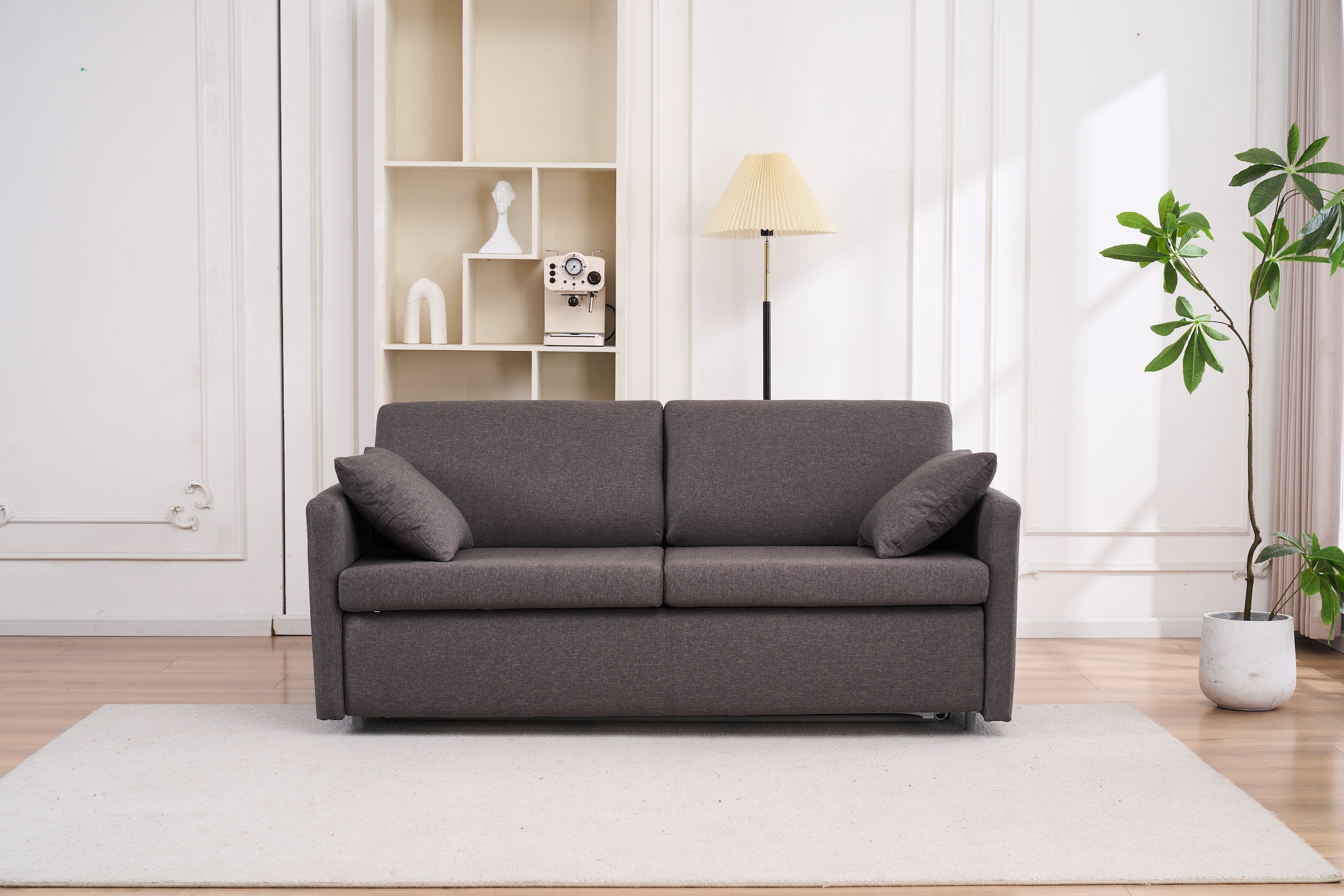 Schlafsofa "Robin, B: 168cm", grau (anthrazit), B:186cm H:84cm T:96cm, ATLANTIC HOME COLLECTION, Sofas, Schlafsofa, mit Matratze und Zierkissen, Dauerschläfer, Topseller