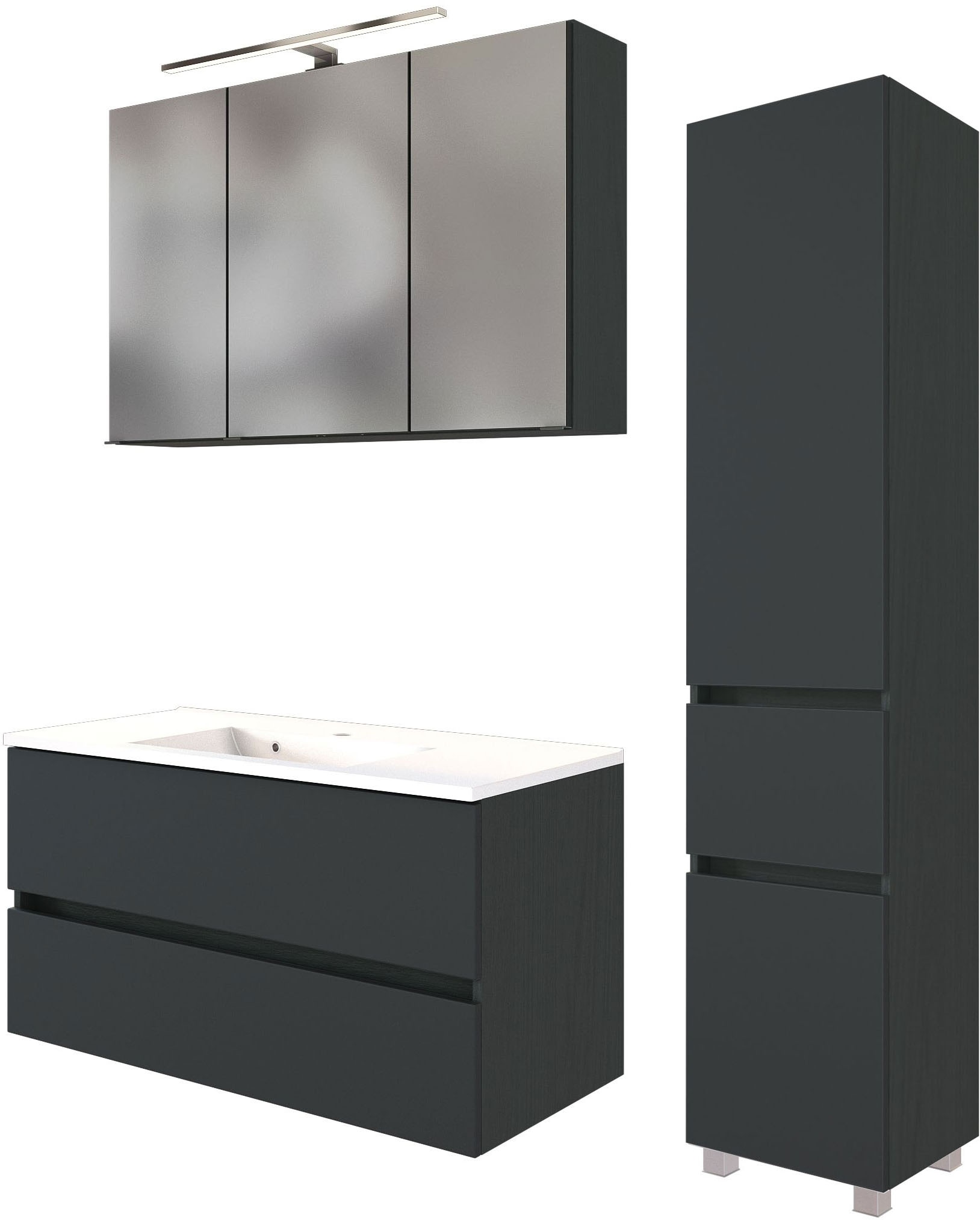 welltime Badmöbel-Set »Welltime Möbel Baabe Waschtisch-Set 3tlg. oder 5tlg. günstig online kaufen