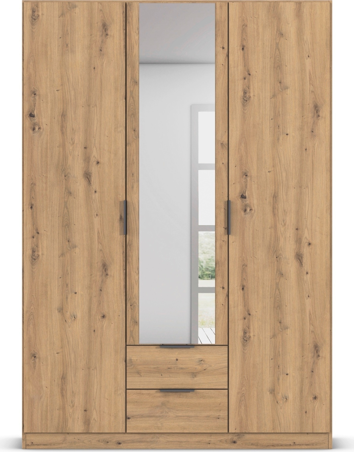 rauch Kleiderschrank »Drehtürenschrank Schrank Garderobe Ankleide Schlafzimmer LAGOA« 3 verschiedene Ausstattungen BASIC/CLASSIC/PREMIUM (inkl. SOFT-CLOSE),  geräumige Schubladen, 3 Breiten, optional mit Aufsatz MADE IN GERMANY