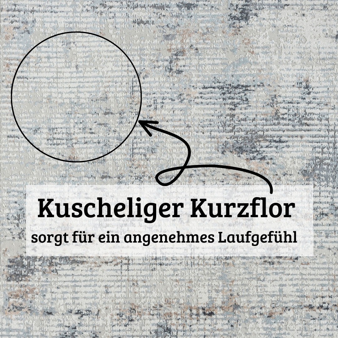 my home Teppich »Kaylan«, rund, 8 mm Höhe, Kurzflor, modernes Design, pflegeleicht, Wohnzimmer