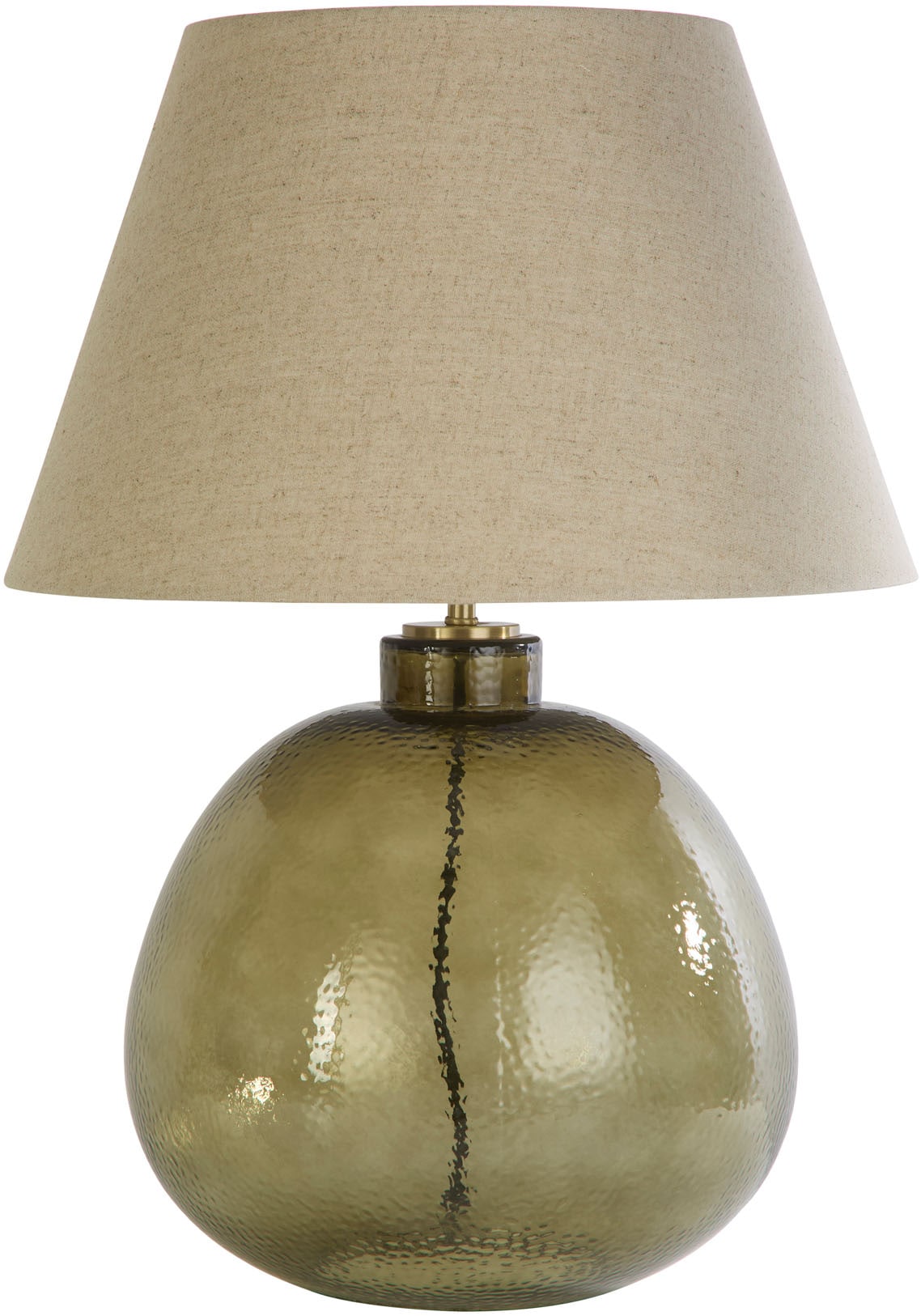 Searchlight Tischleuchte »Zenith 1Lt Table Lamp, Green Glass with Natural Linen Shade« E27 1 Stk.