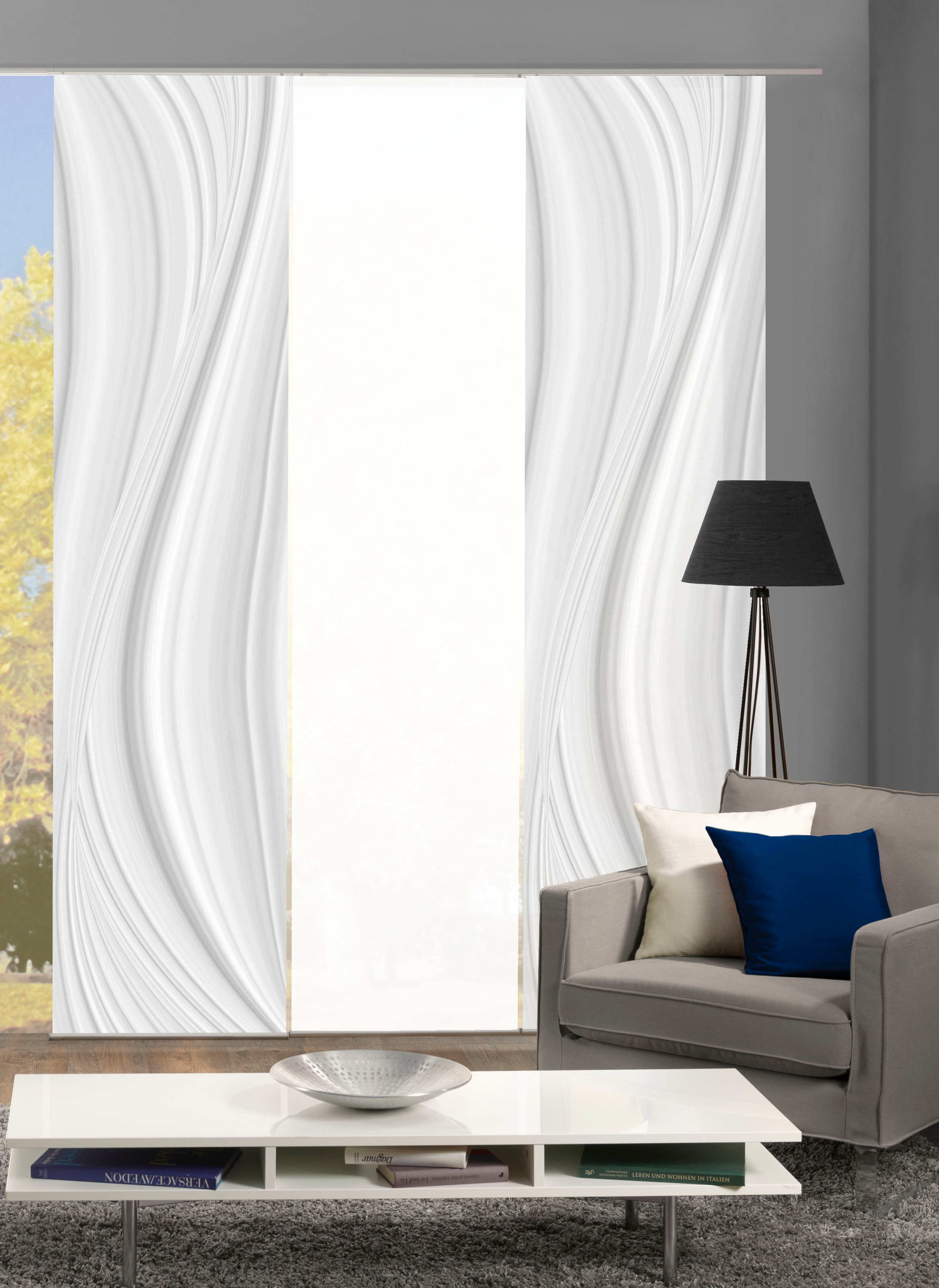 HOME WOHNIDEEN Schiebegardine »LAURINA 3er SET« Paneelwagen 3 Stk. tlg. Sch günstig online kaufen