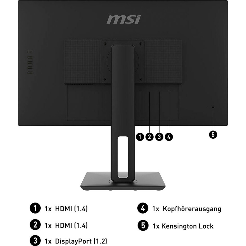 MSI LED-Monitor »PRO MP271QP«, 69 cm/27 Zoll, 2560 x 1440 px, WQHD, 5 ms Reaktionszeit, 60 Hz