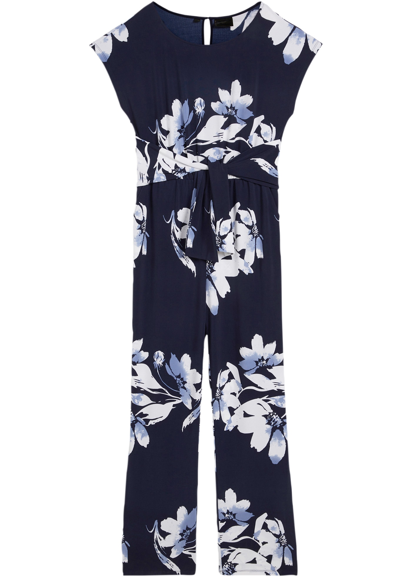 bonprix Jumpsuit »Jumpsuit mit Bindeband« für eleganten Look, mit Bindeband zur Taillenanpassung