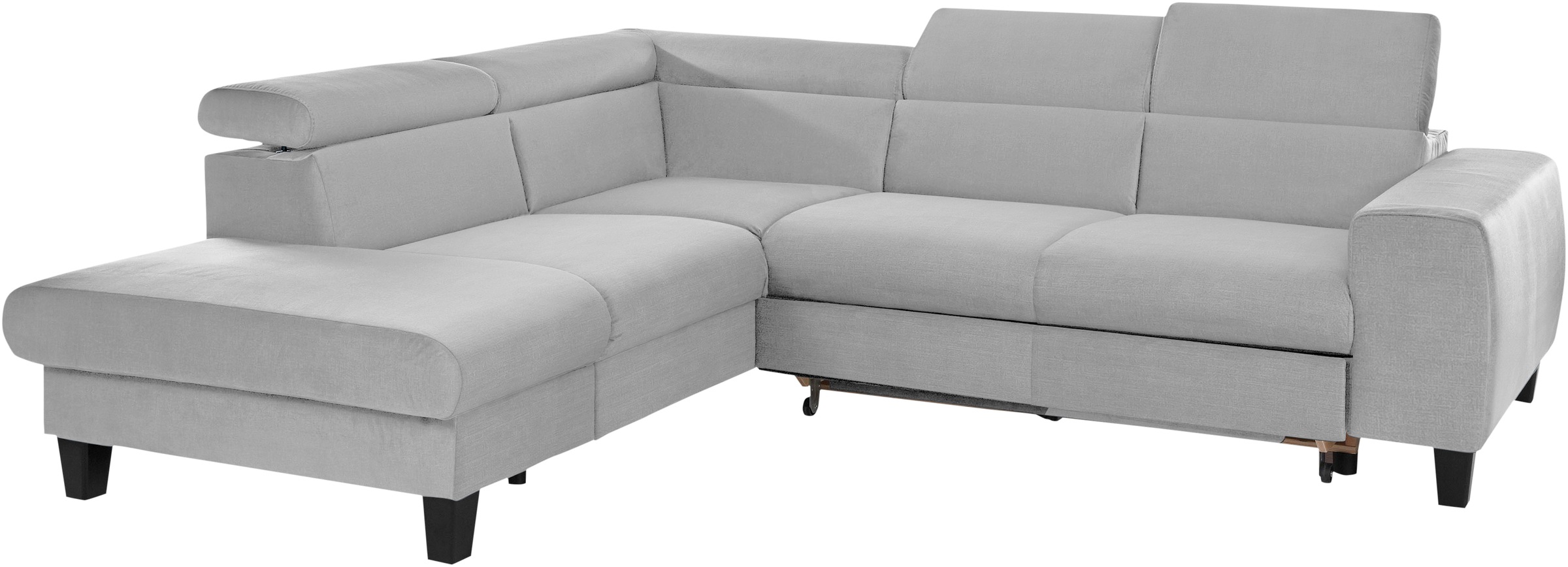 COTTA Ecksofa »Morven L-Form mit Kopfteilverstellung«, wahlweise mit Bettfunktion, Bettkasten & Wireless-Charger