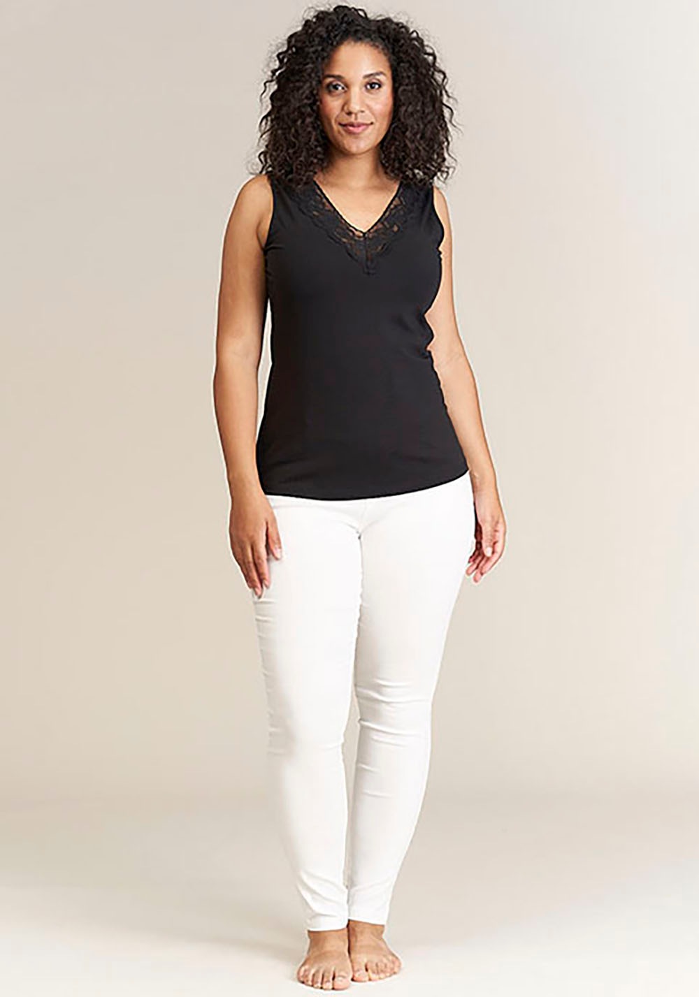 SANDGAARD Tanktop mit Spitze am Ausschnitt