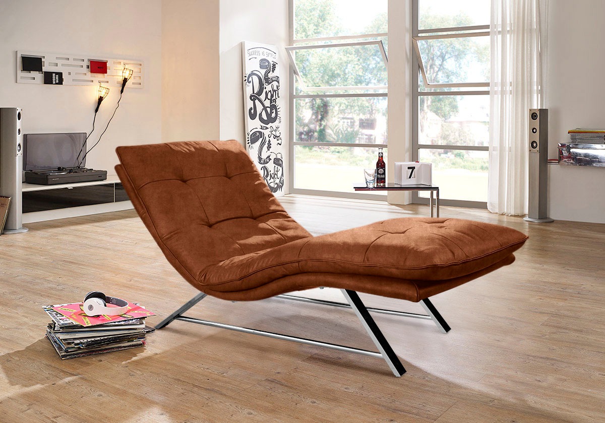 W.SCHILLIG Relaxliege »daily dreams«, in Waffelkissen-Optik, wahlweise mit Motor, Kufengestell, in 2 Breiten