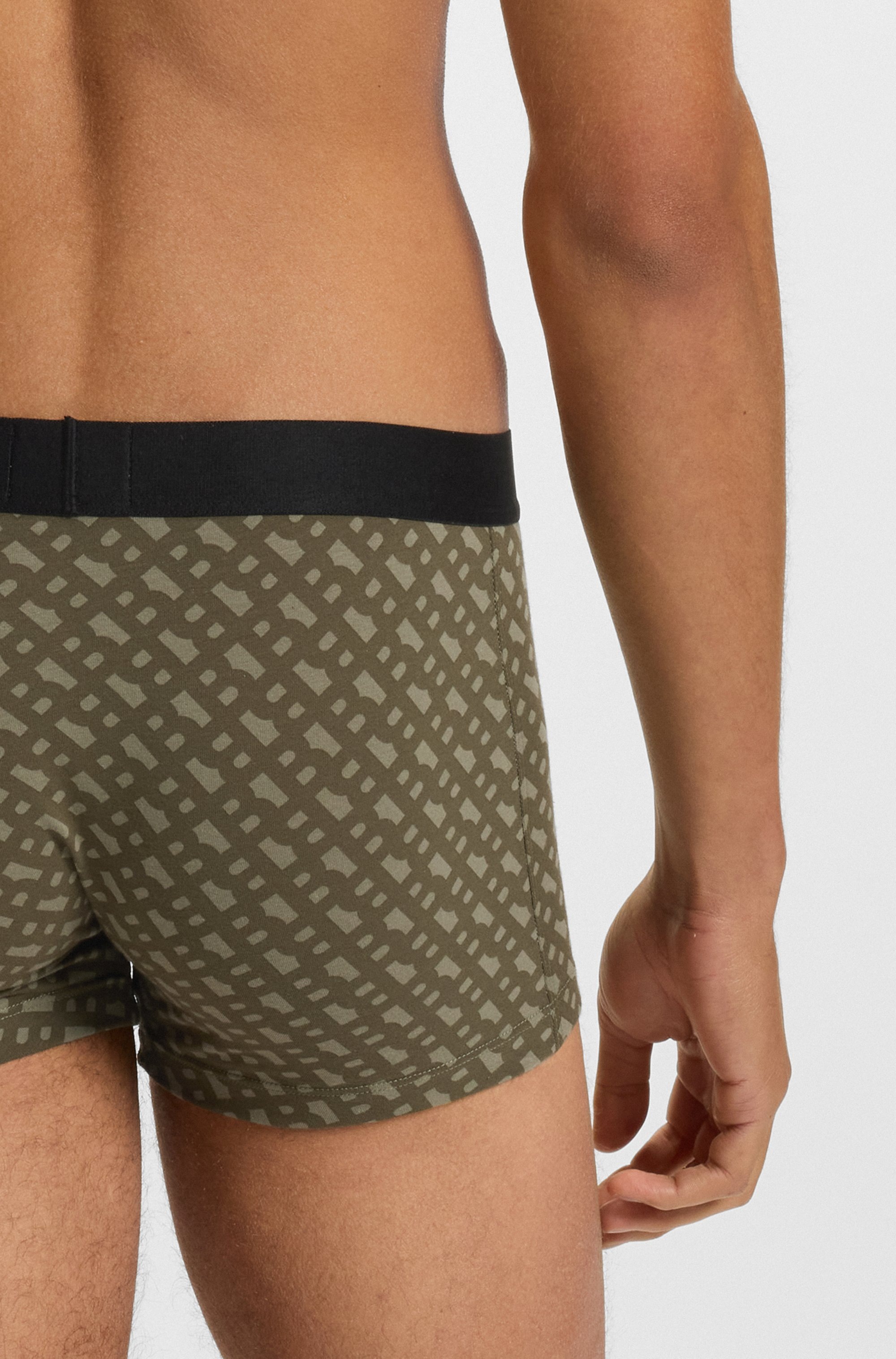 BOSS Boxershorts »Trunk 3P BOSS ONE D«, (3 St.), mittlere Bundhöhe, 1x gemustert, 2x unifarben