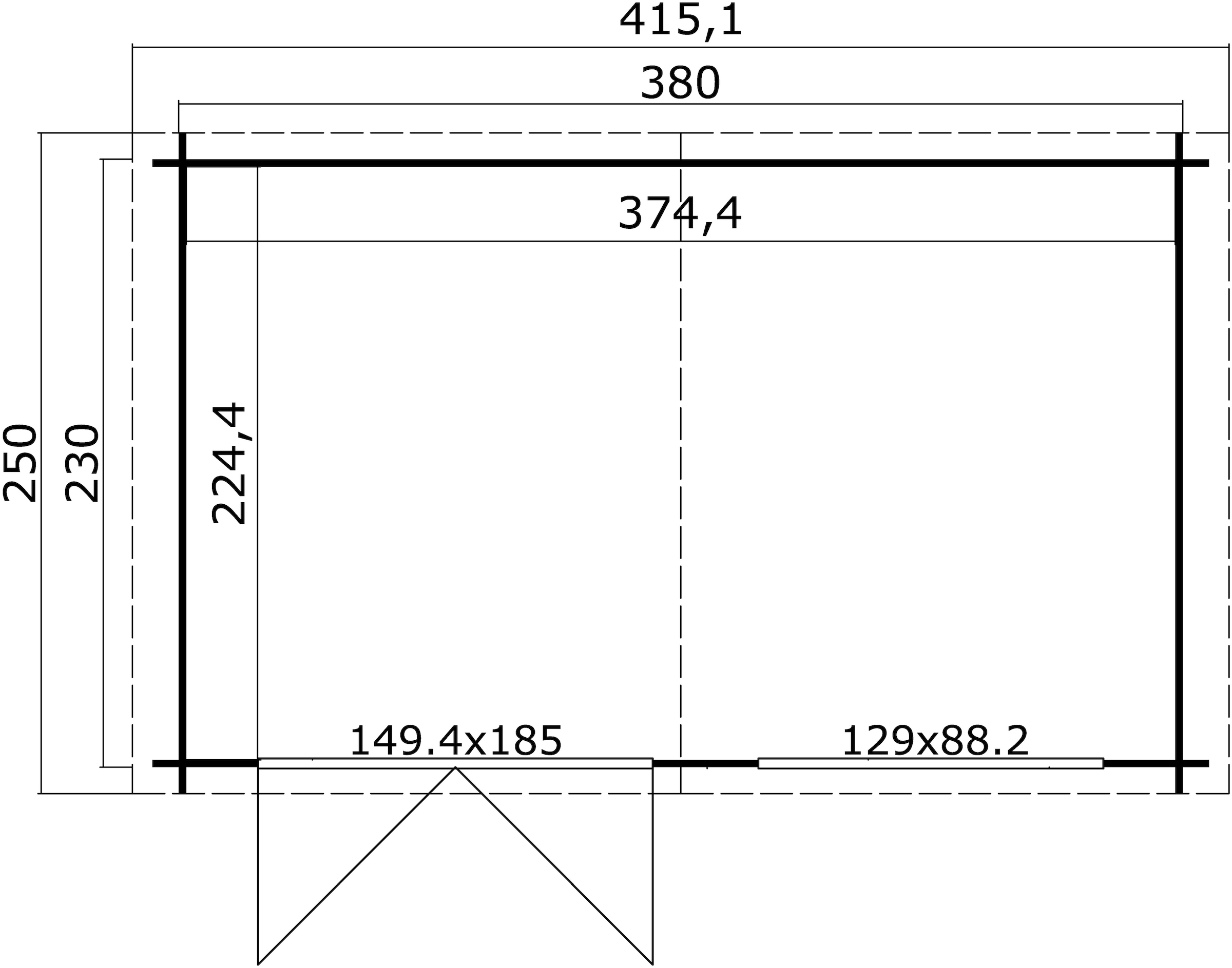 LASITA MAJA Gartenhaus »Axel 230«, Blochbohlenhaus 28mm, Fundamentmass 3800x2300, Schwedenrot