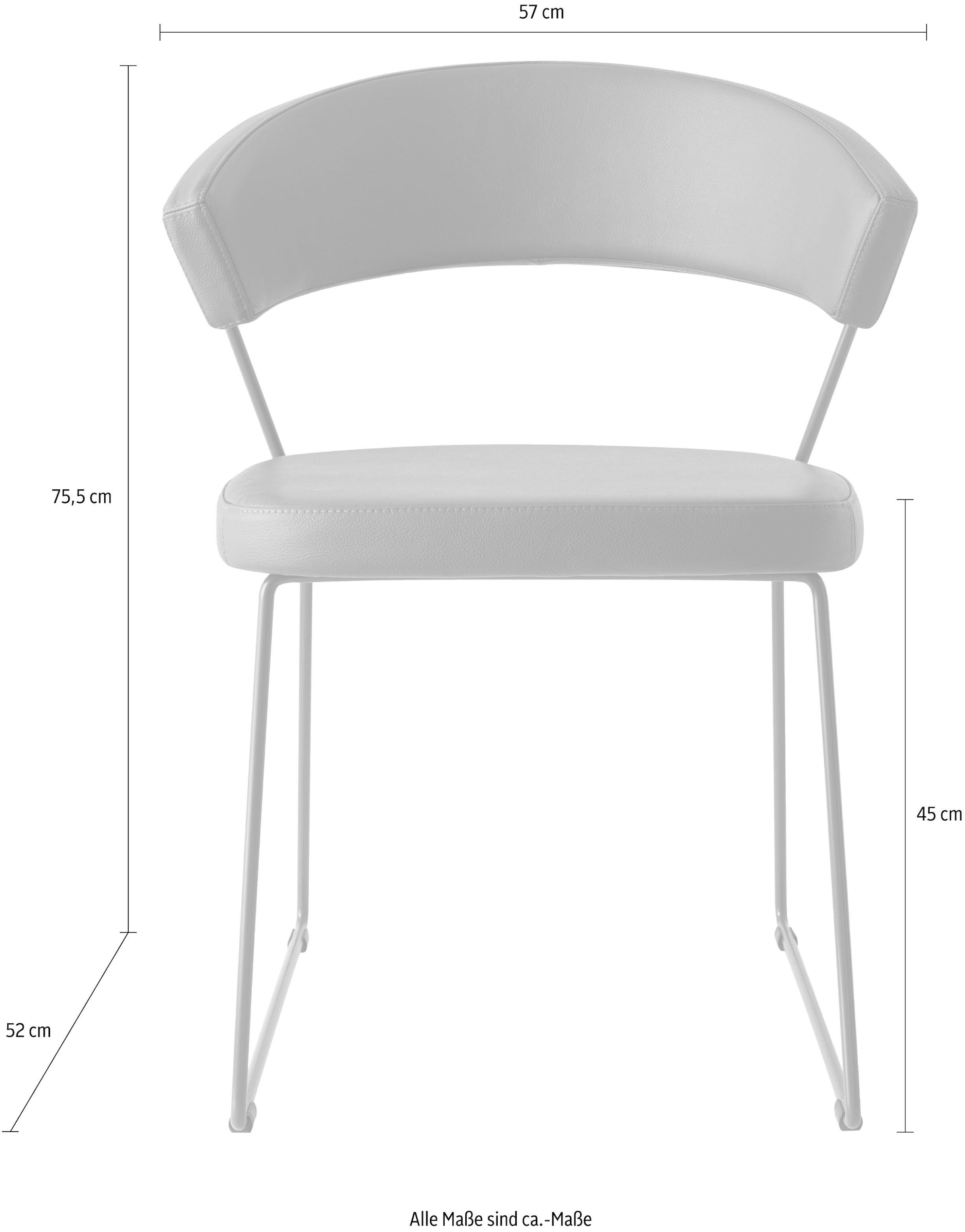 connubia Stuhl »New York CB1022-LH«, (Set), 2 St., NaturLEDER®, mit ergonomischem gepolstertem Sitz