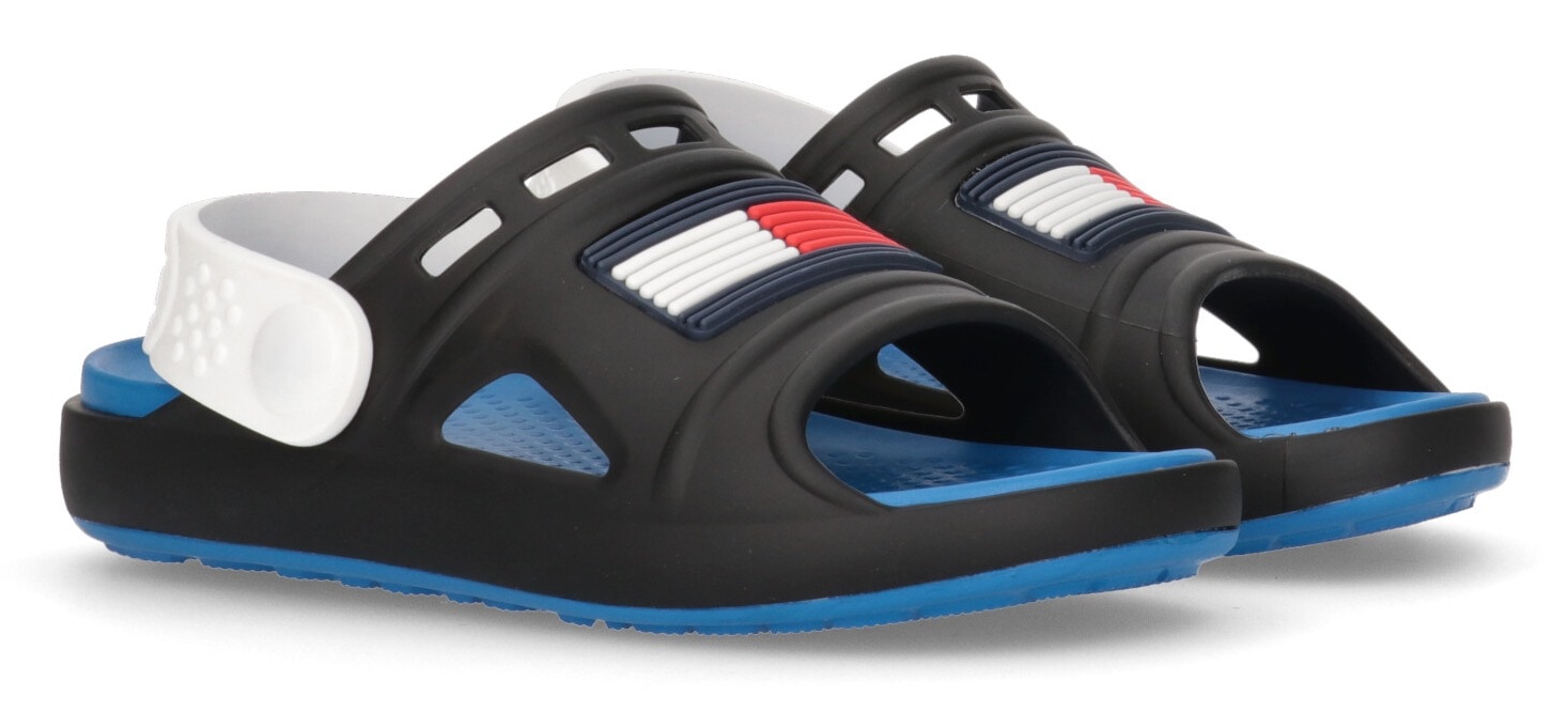 Tommy Hilfiger Badesandale »COMFY«, Sommerschuh, Poolslides, Barfußschuh, mit großem Markenlogo