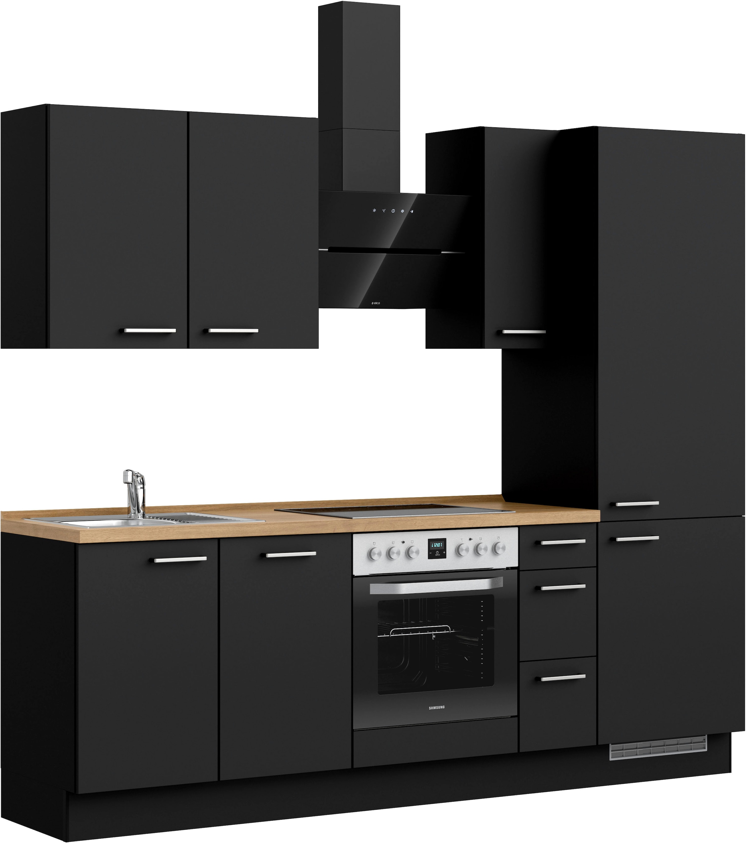 nobilia® Küchenzeile »"Touch II"«, vormontiert, Ausrichtung wählbar, Breite 240 cm, wahlw. mit E-Geräten
