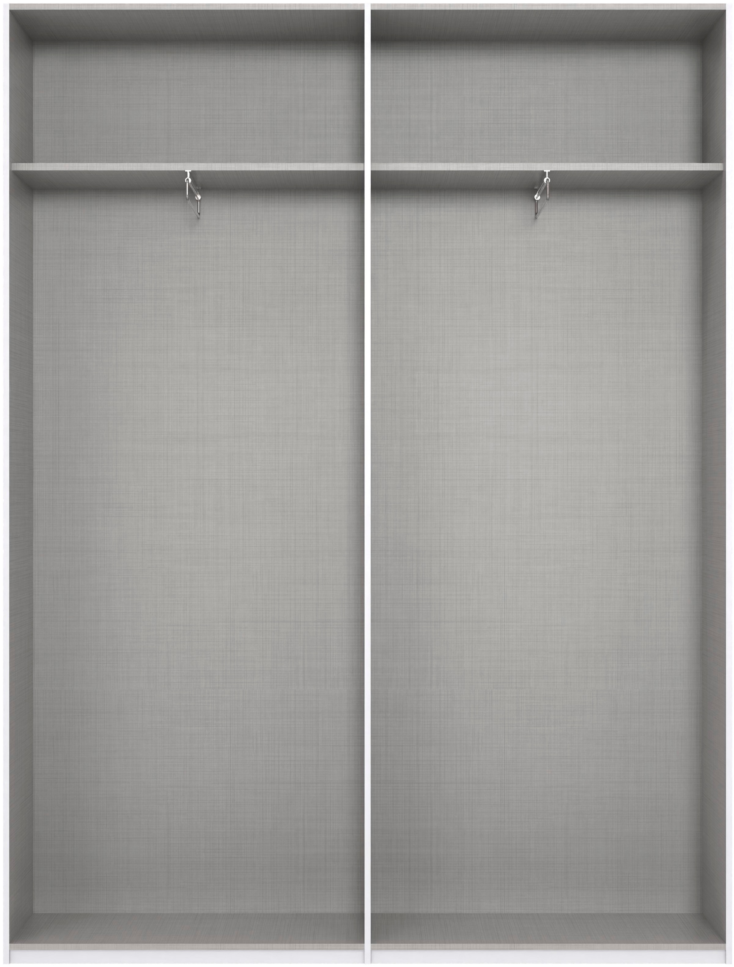 Wimex Kleiderschrank »Mugano,in 8 Breiten,3 Höhen,2 Tiefen, viele Farben, Made in Germany«, (in Basic oder Premium Ausstattung mit 2 weiteren Einlegeböden), mit langen oder kurzen Griffen aus Metall, mit oder ohne Spiegel