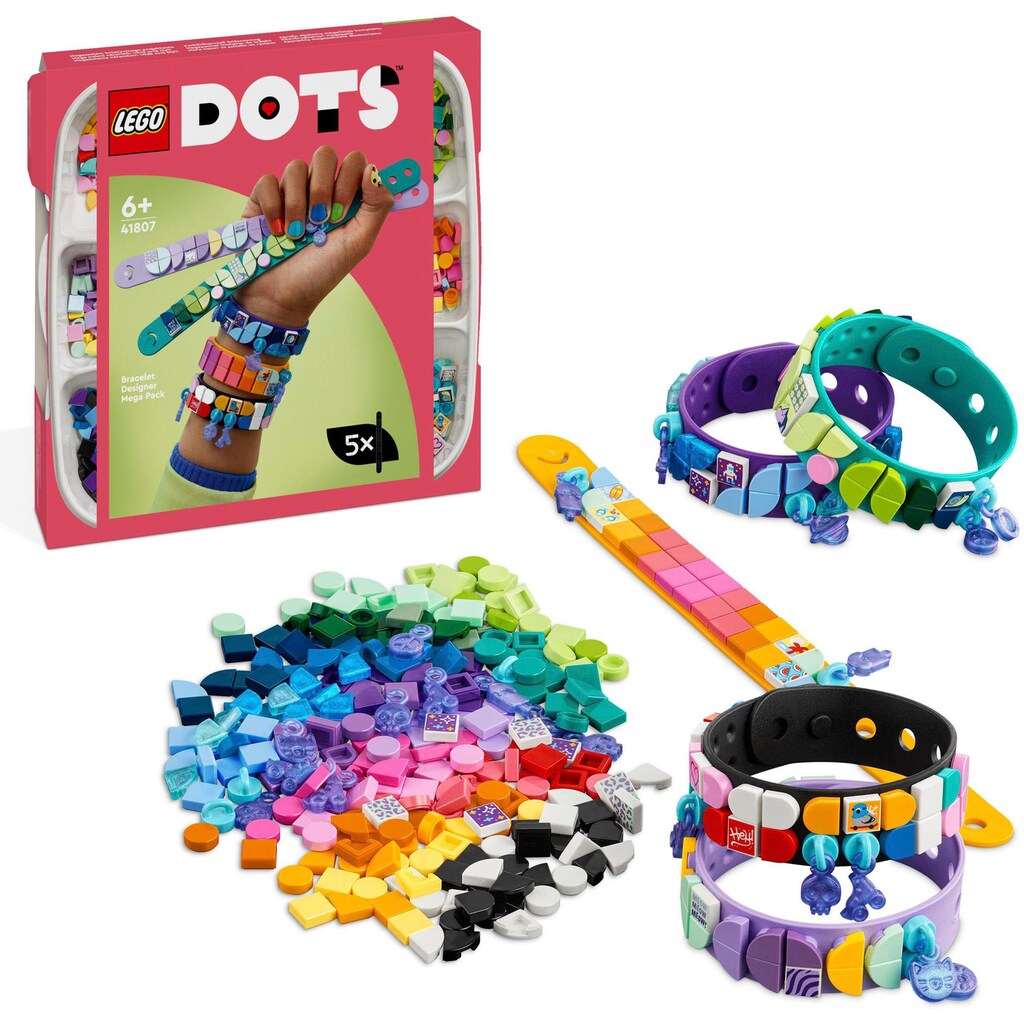 LEGO® Konstruktionsspielsteine »Armbanddesign Kreativset (41807), LEGO® DOTS«, (388 St.)