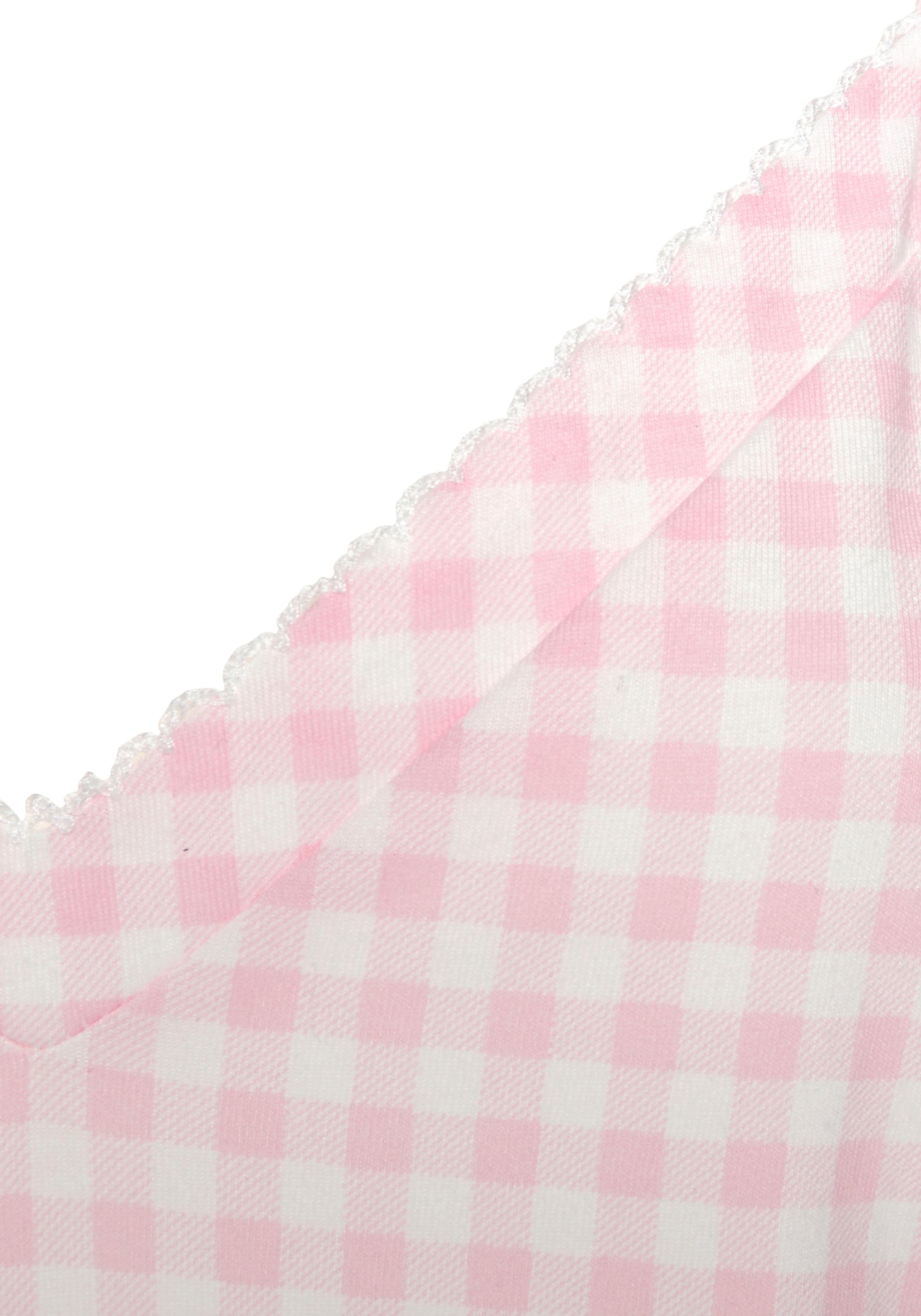 Vivance Dreams by Lascana Negligé Ohne Taschen mit feinem Karo-Muster und Häkelkante