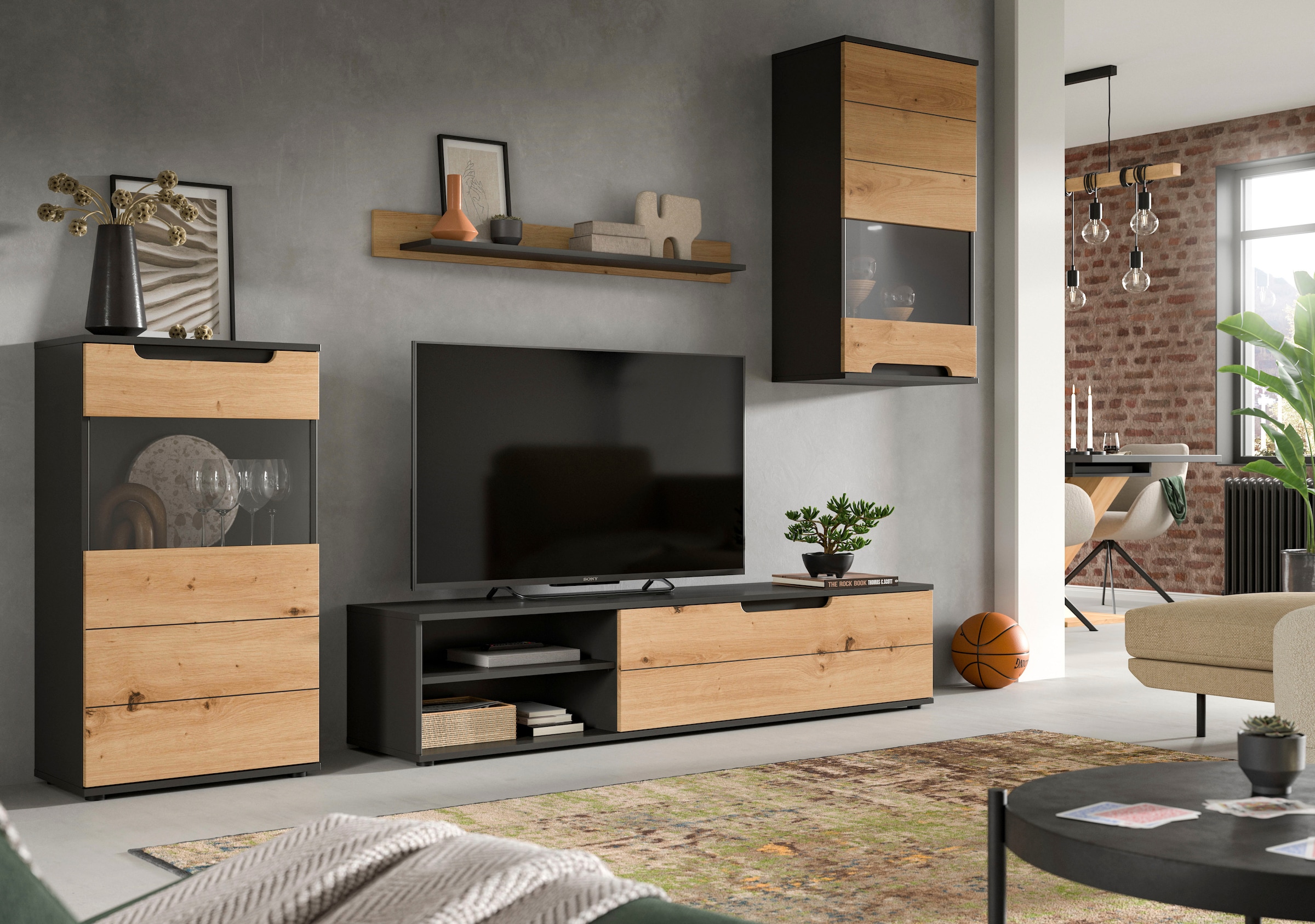 INOSIGN Wohnwand »SKEPP, 4-teilig, best. aus: 2x Vitrine, 1x Lowboad & 1x W günstig online kaufen