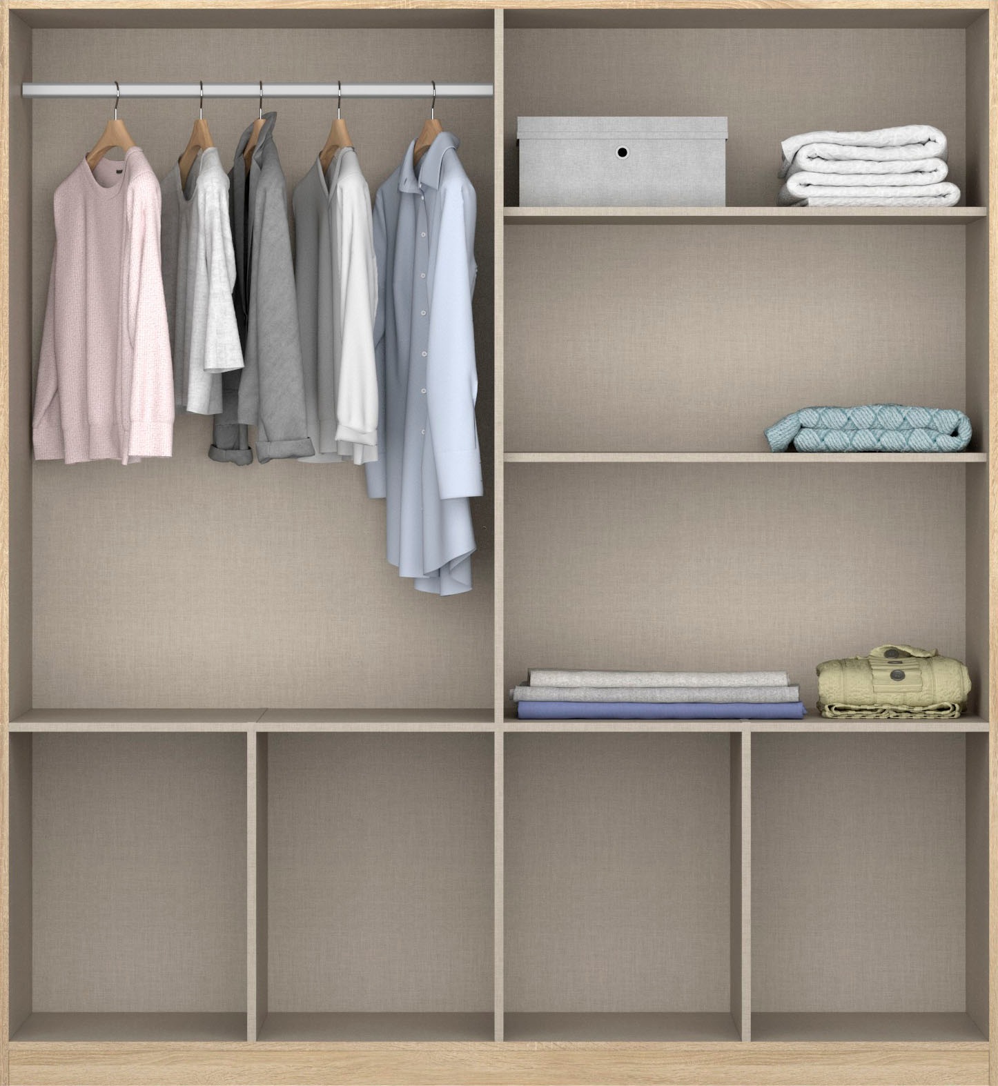 rauch Drehtürenschrank »Kleiderschrank Schrank Garderobe Schlafzimmerschrank CELLE«, in 4 Breiten und 2 Höhen, optional mit Schubkästen MADE IN GERMANY