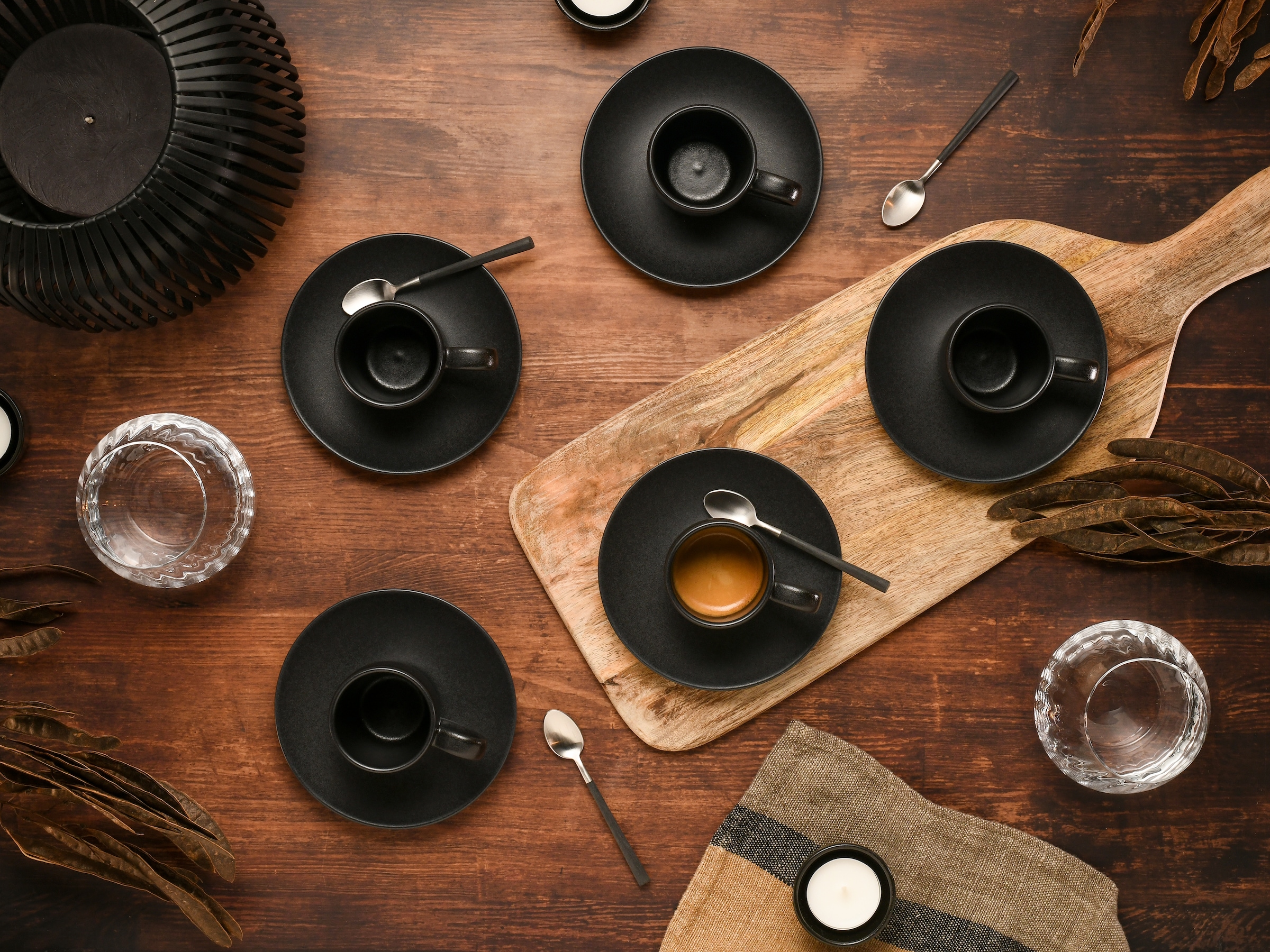 CreaTable Espressotasse »Soft Touch Black« 12-teilig, inkl. Untertasse