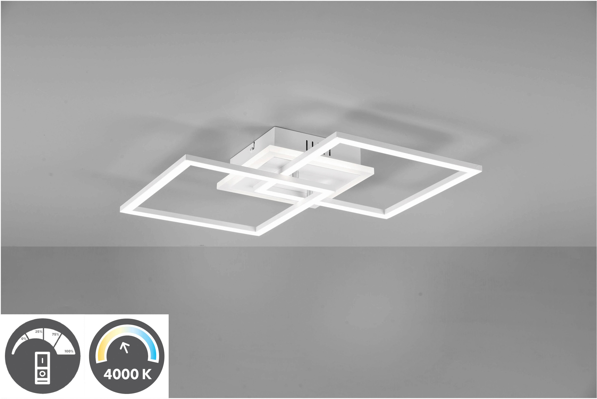 TRIO Leuchten LED Deckenleuchte »Venida«, 35x57 neutralweiß Memoryfunktion, flammig-flammig, dimmbar, 25W, bestellen 1 4000K, 3000 online cm Lumen