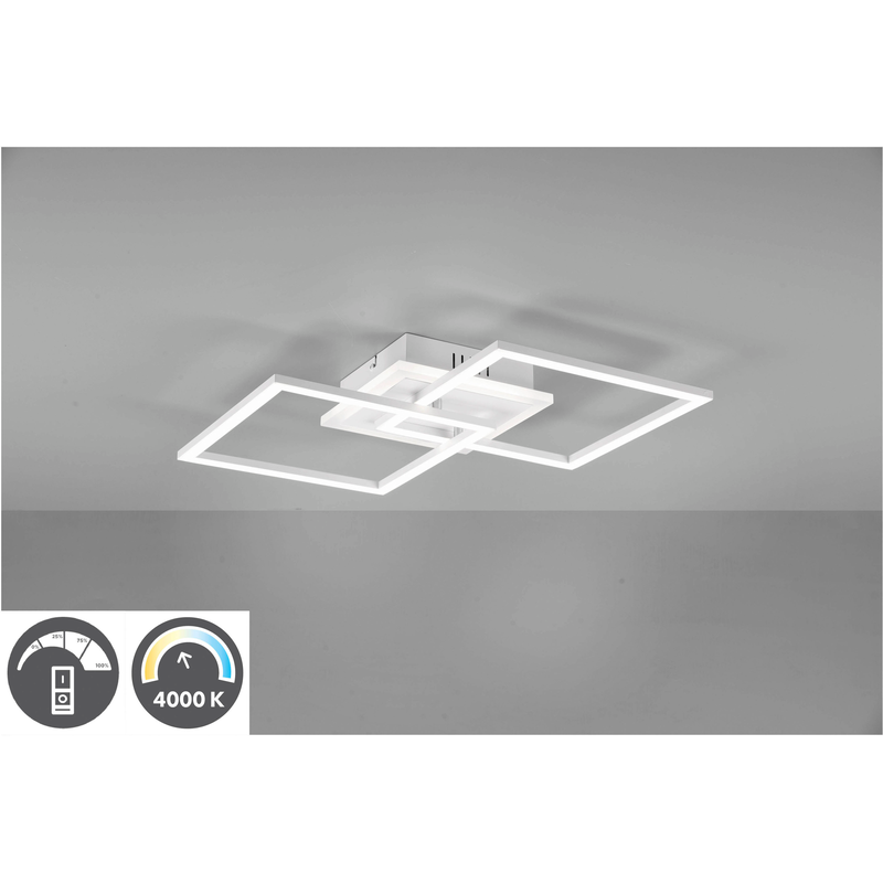 REALITY LEUCHTEN LED Deckenleuchte »Venida« LED-Board 1 Stk. Neutralweiß neutralweiß 4000K, dimmbar, Memoryfunktion, 3000 Lumen 25W, 35x57 cm weiß...