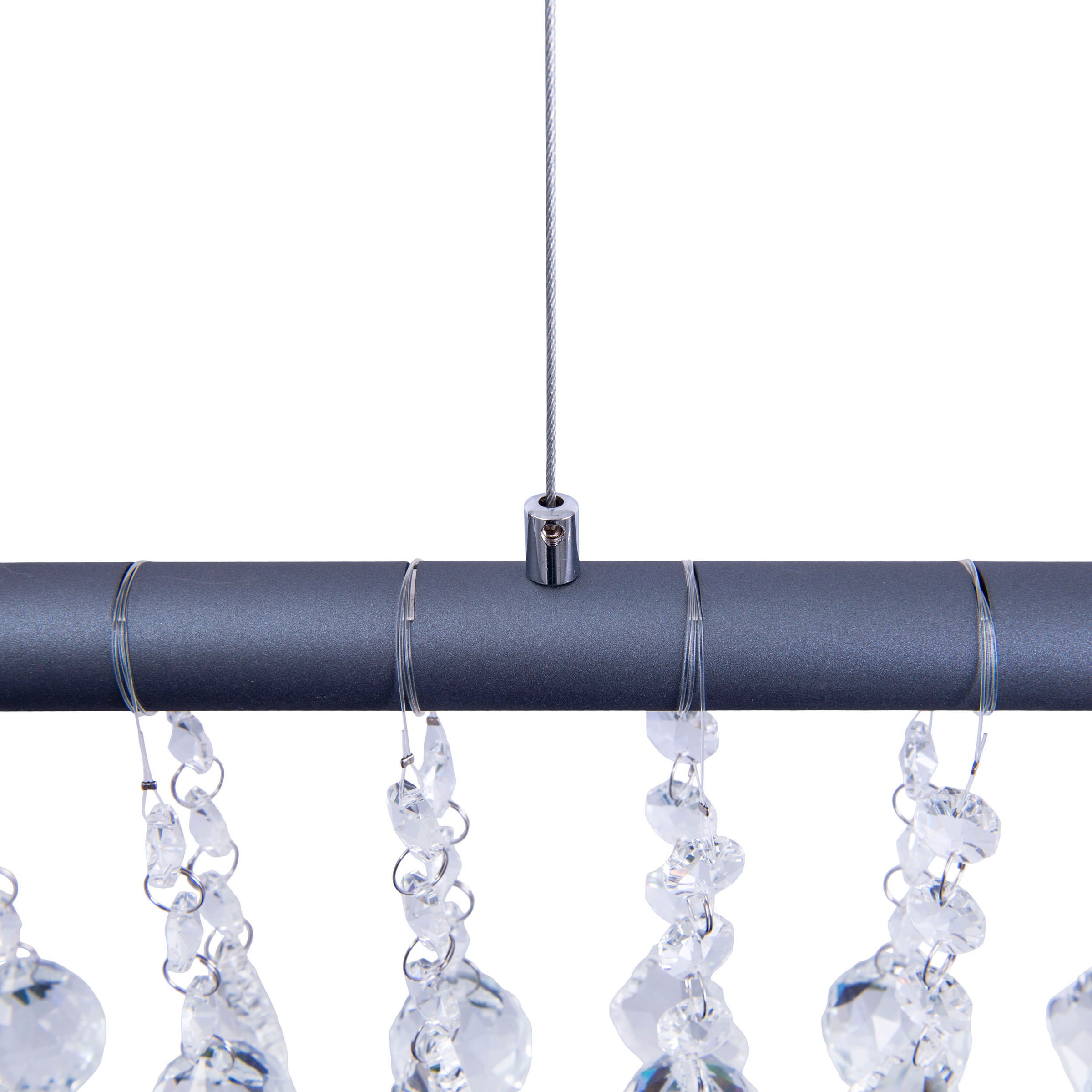 näve LED Pendelleuchte »Nobilis«, 1 flammig, Leuchtmittel LED-Modul | LED fest integriert, Hängeleuchte, dimmbar, warmweiß, L: 100cm, grau
