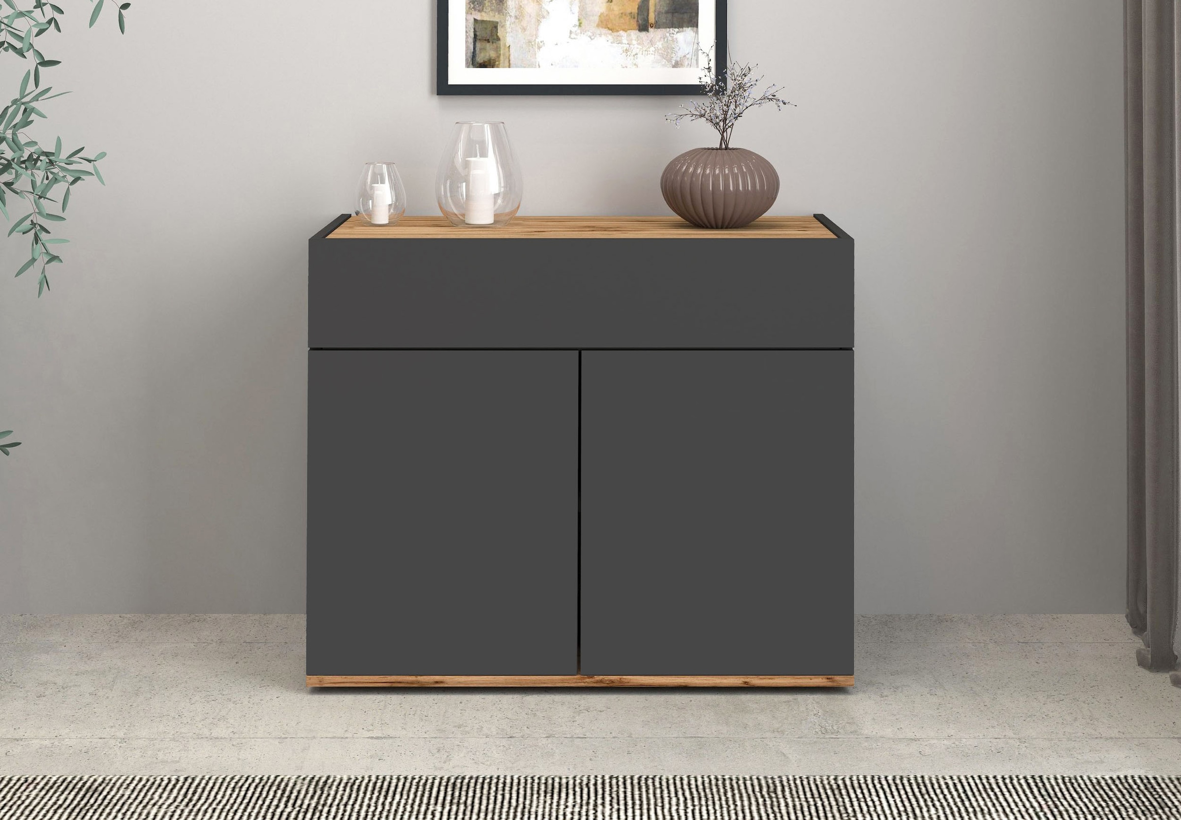 INOSIGN Sideboard »Garda, Kommode, Schrank, Kredenz«, 2 Türen, 1 Schublade,grifflos Breite 80,9 cm