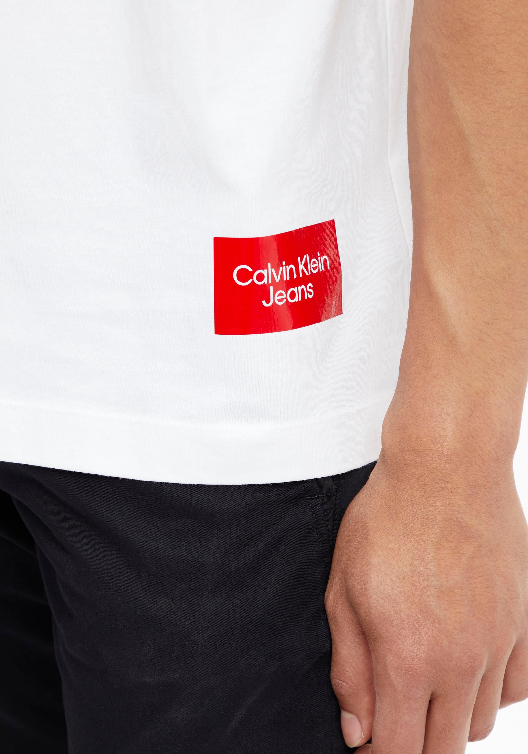 T-Shirt kaufen Klein Calvin Jeans LOGO COLORBLOCK »BOLD online TEE«, Rundhalsausschnitt mit