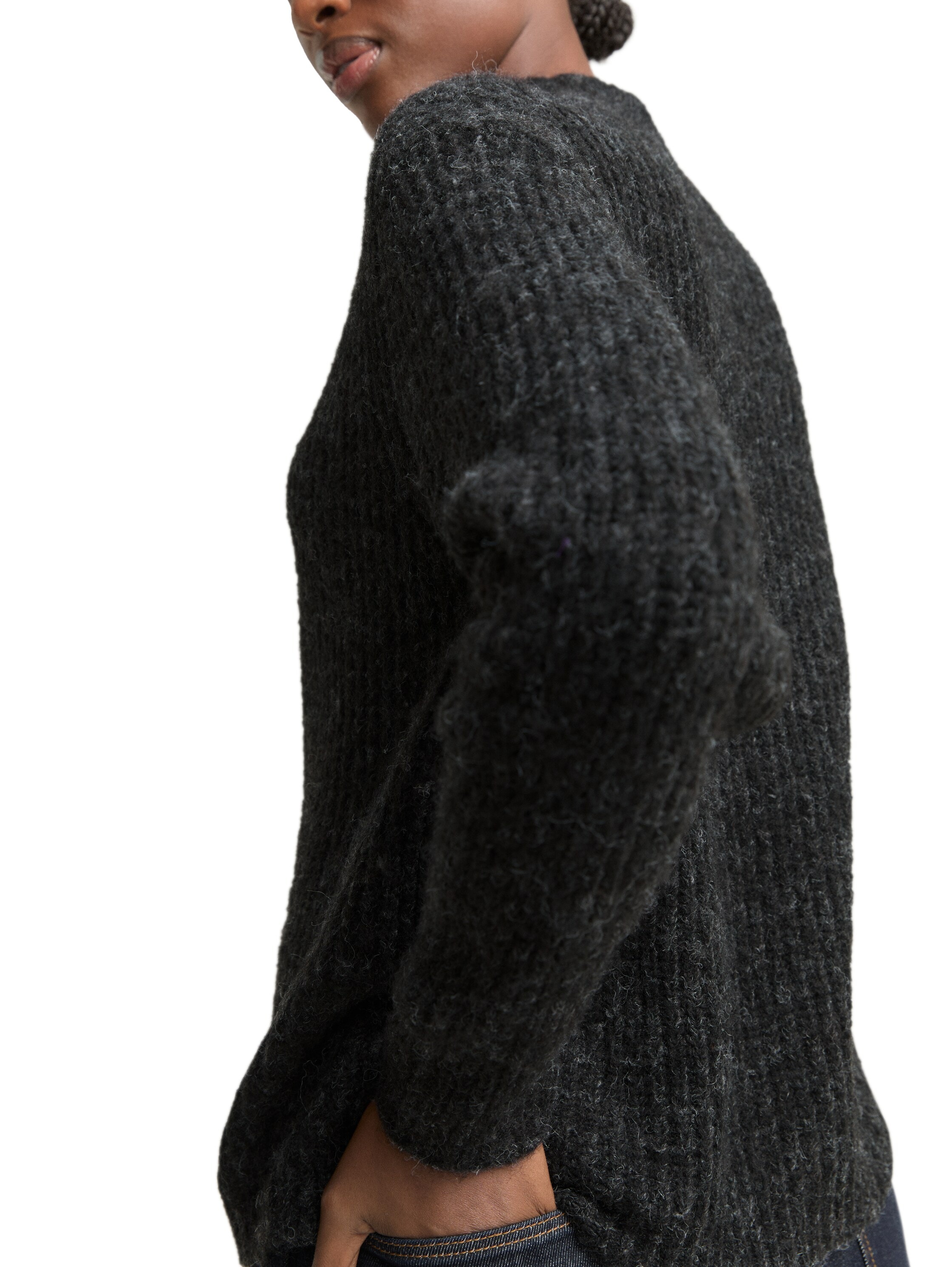 TOM TAILOR Denim Strickpullover mit Stehkragen