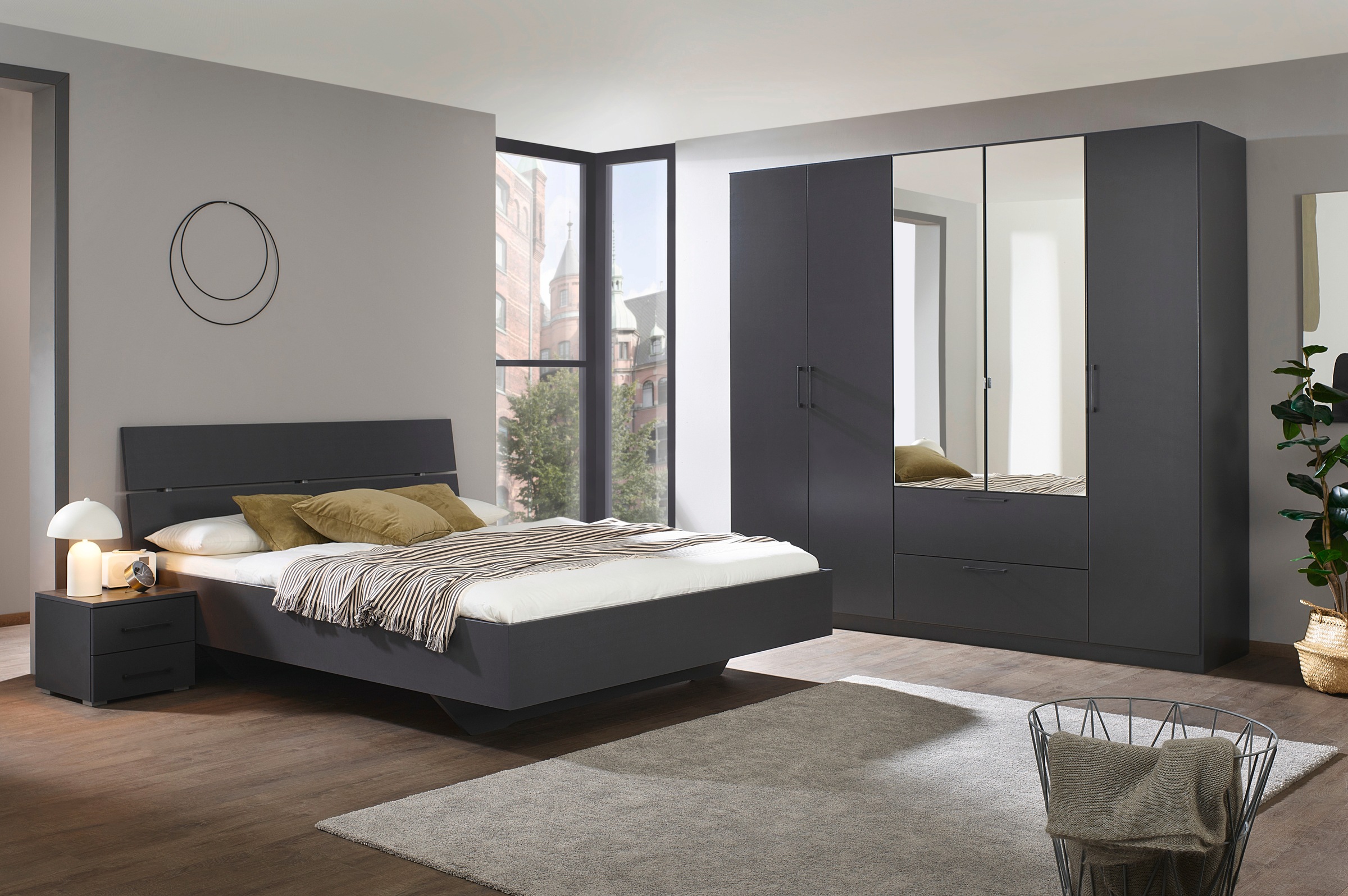 INOSIGN BY RAUCH Drehtürenschrank »Kleiderschrank Schrank Garderobe Wäscheschrank CHALLENGER«, mit Spiegeltüren und geräumigen Schubladen MADE IN GERMANY